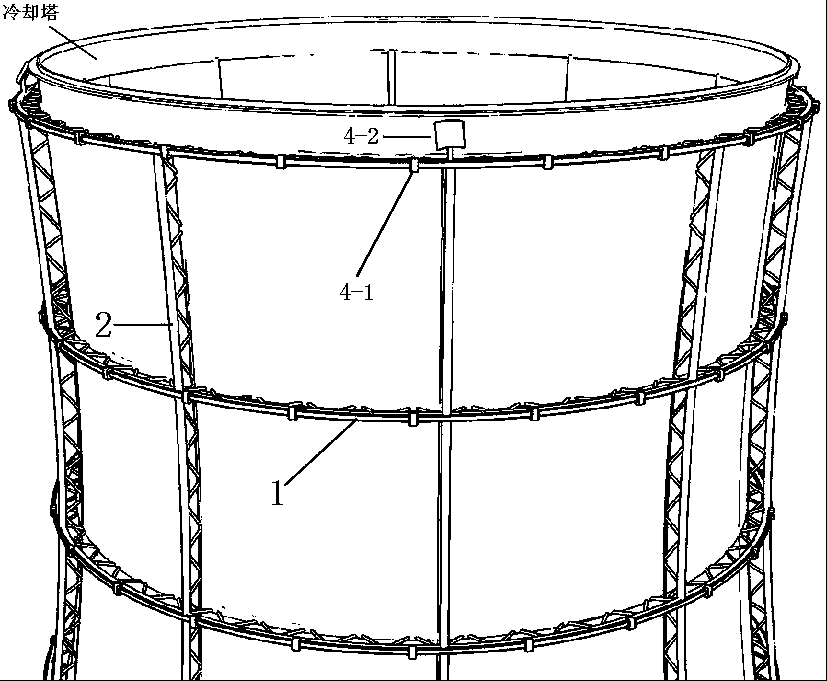 Cooling tower photovoltaic panel tower synergistic device