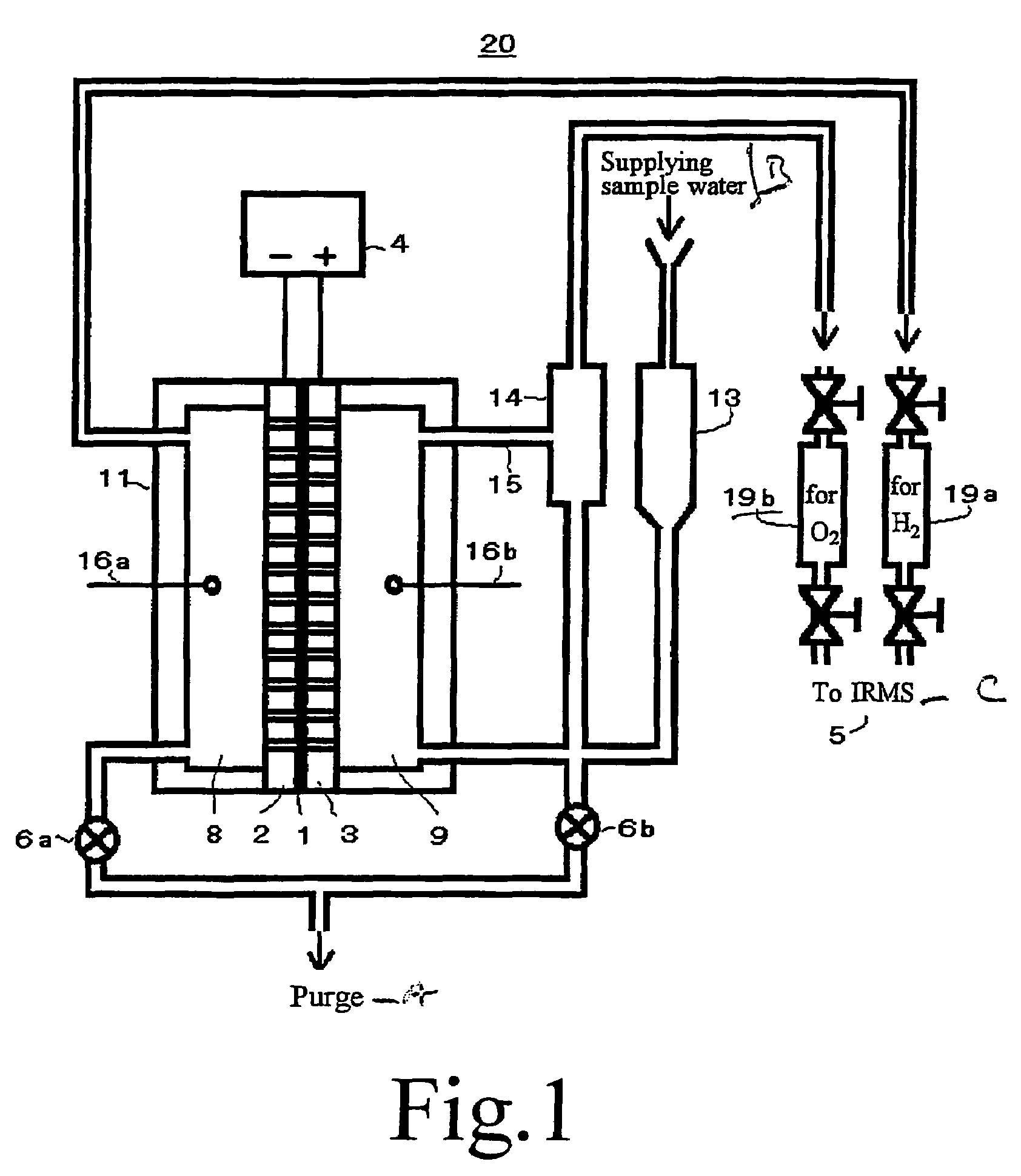 Water electrolysis method and device for determination of hydrogen and oxygen stable isotopic composition