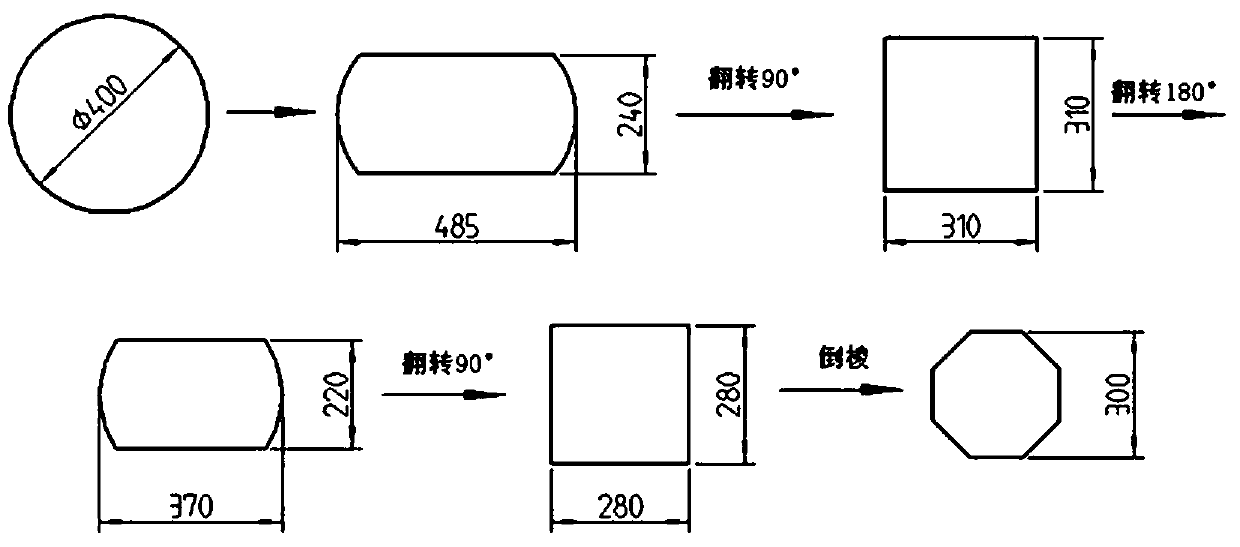 Forging method of H13 steel vertical continuous casting round billet