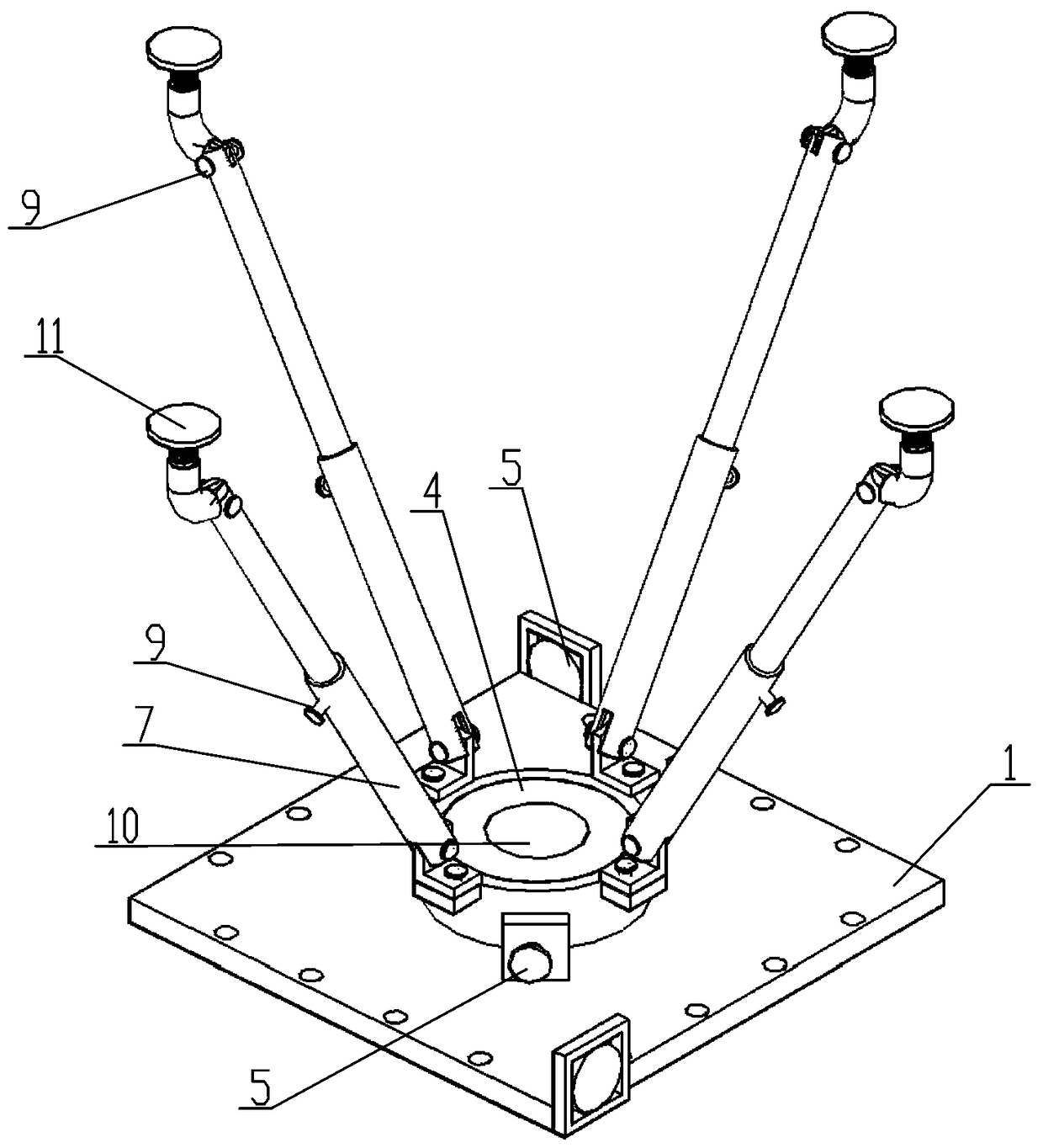 Simulation space multi-angle normal stress reaction frame and use method