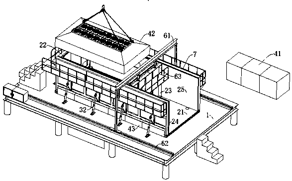 Automatic expanding-type tool mold for vacuum assisted square cabin forming process