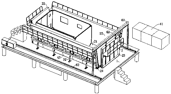 Automatic expanding-type tool mold for vacuum assisted square cabin forming process