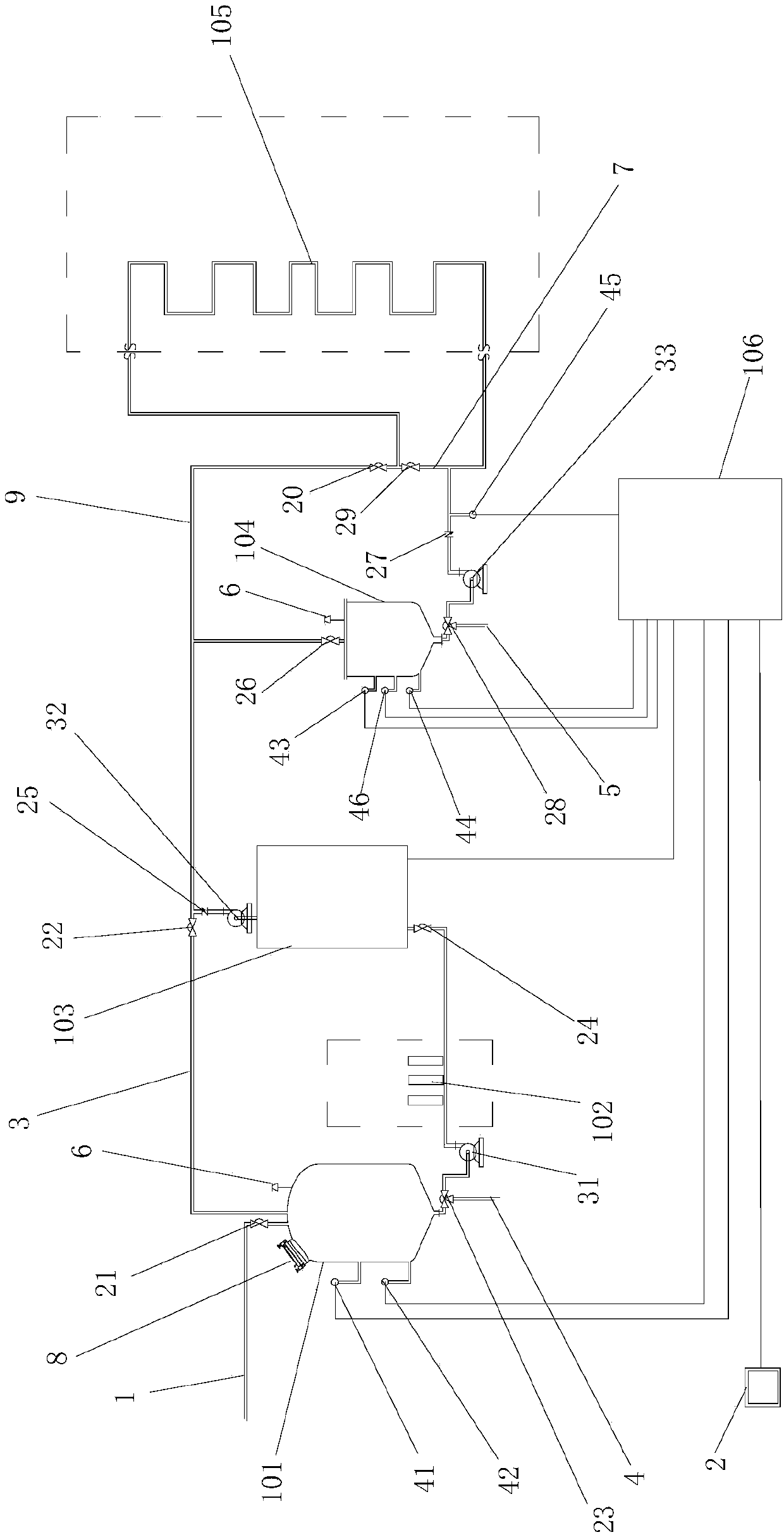 Central fluid supply system with self-cleaning function for hemodialysis and working method thereof