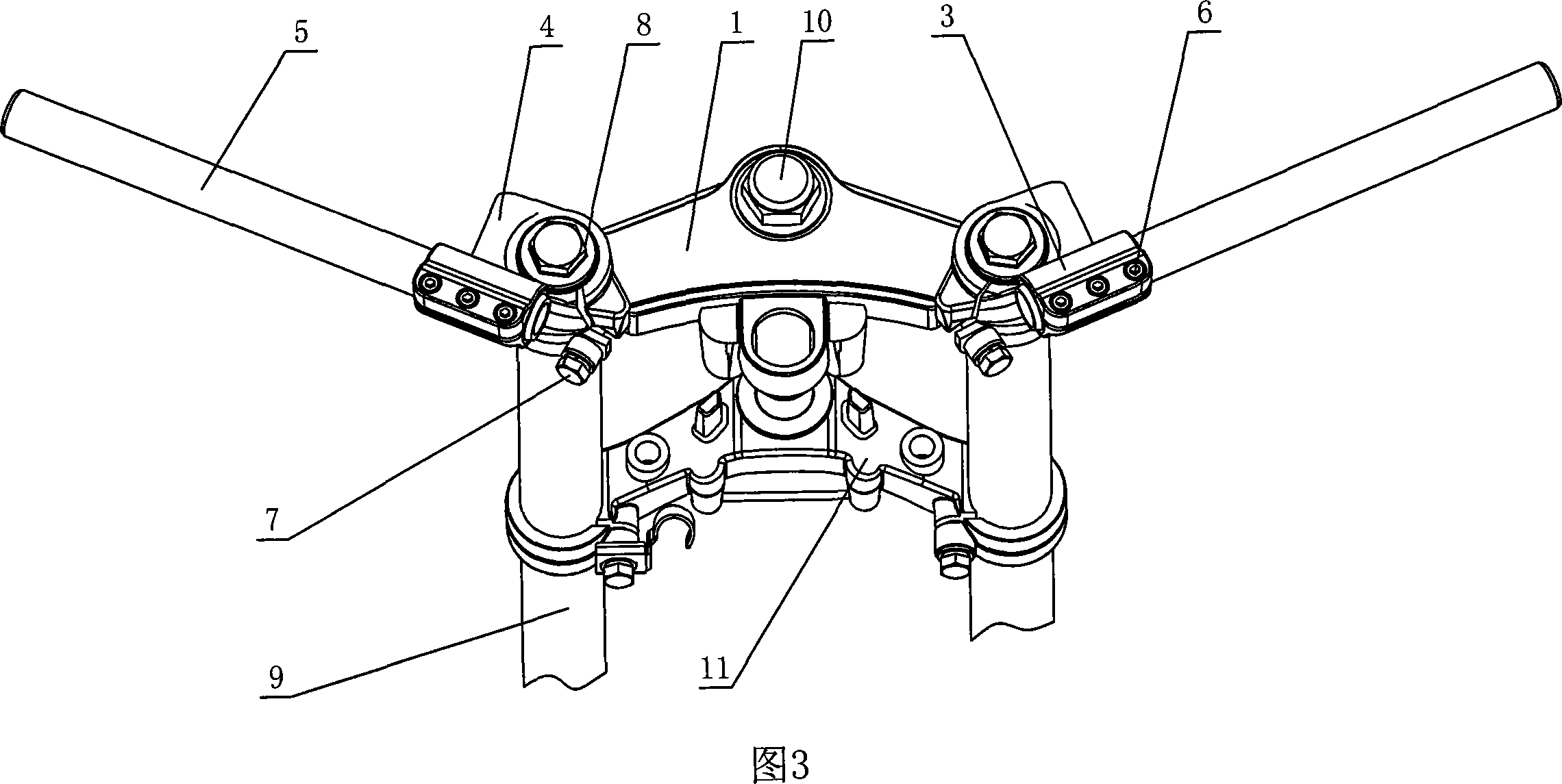 Mounting structure for split type grate shaker handle tube of motorcycle