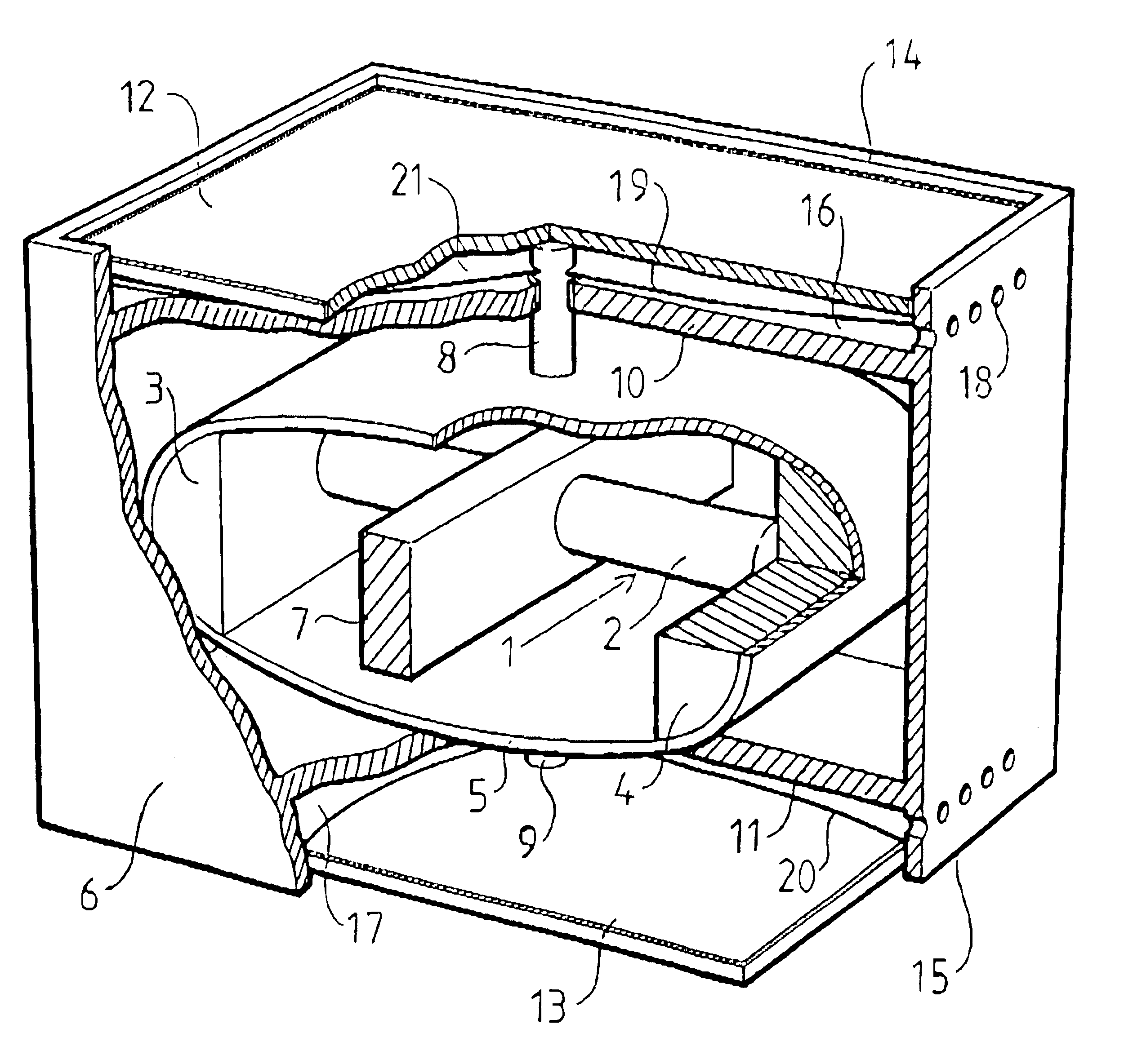 Driving device for a hydroacoustic transmitter