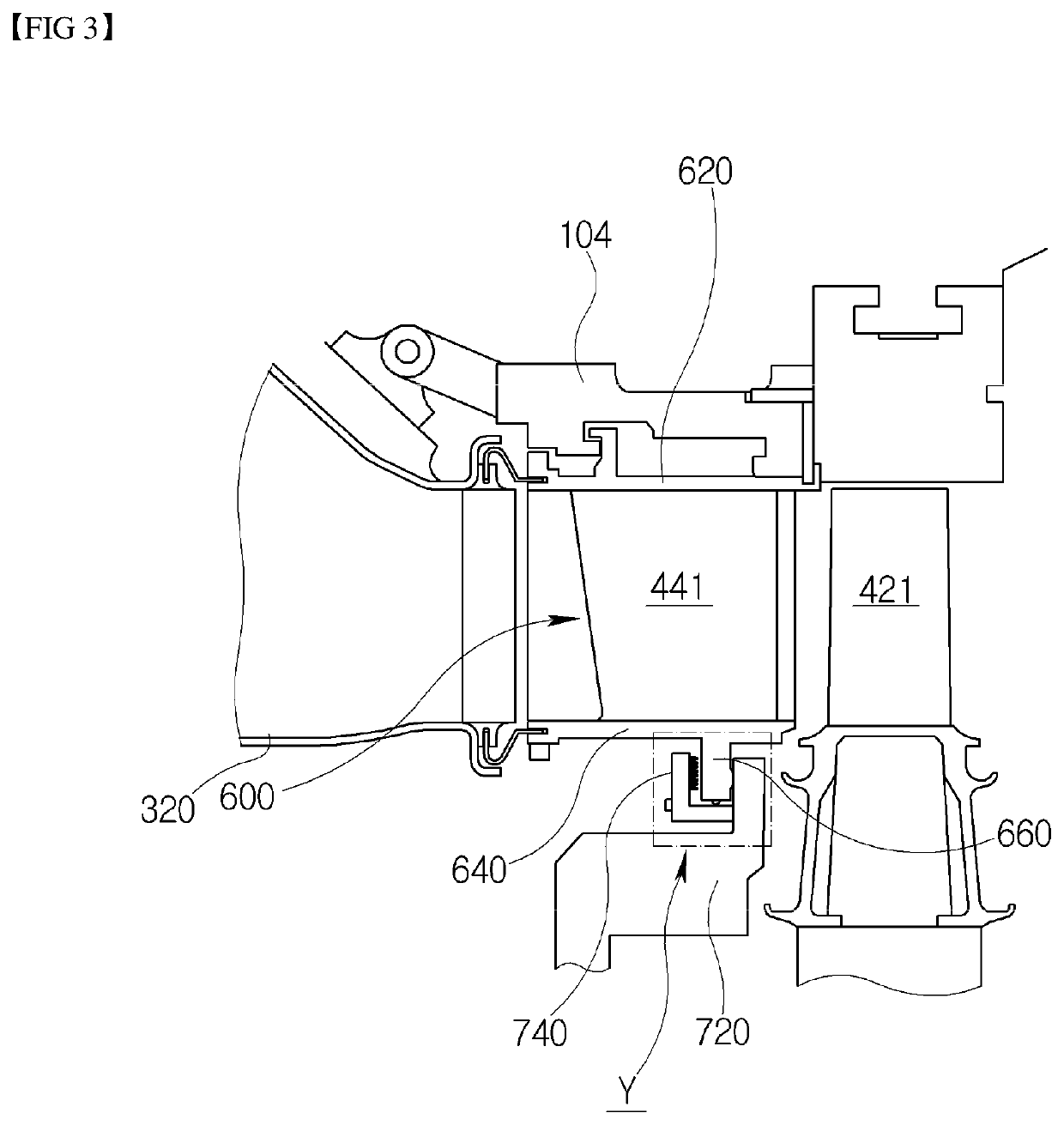 First-stage turbine vane supporting structure and gas turbine including same