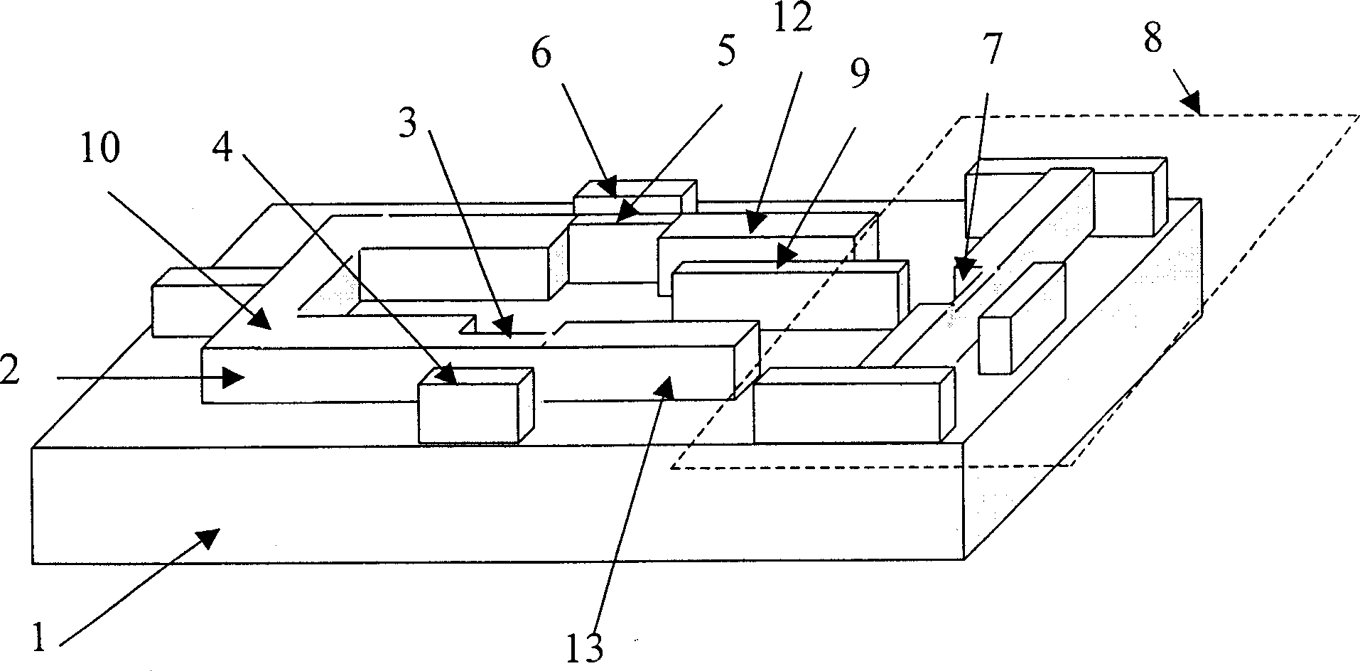 Single electron trivalue storage based on coulomb baffle principle design and its preparation method