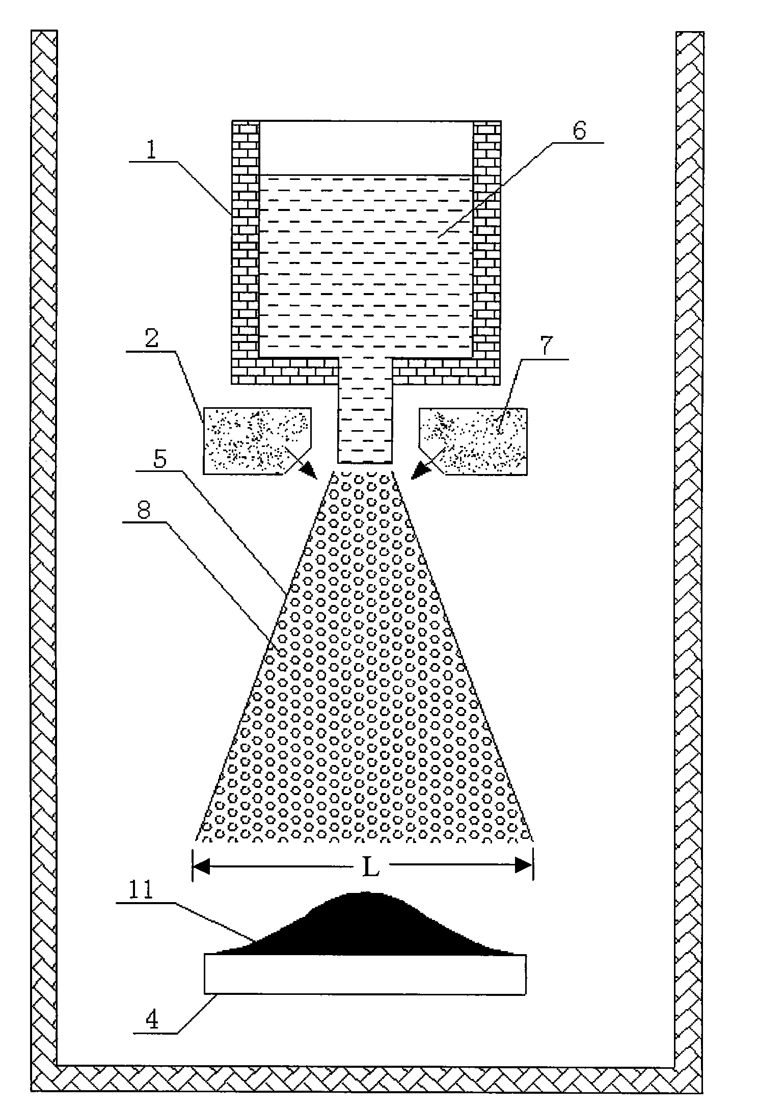 Deposit preform injection moulding device with additional magnetic filed