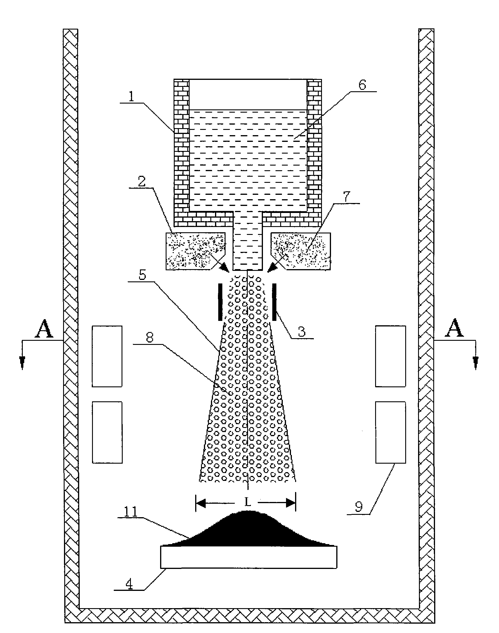 Deposit preform injection moulding device with additional magnetic filed