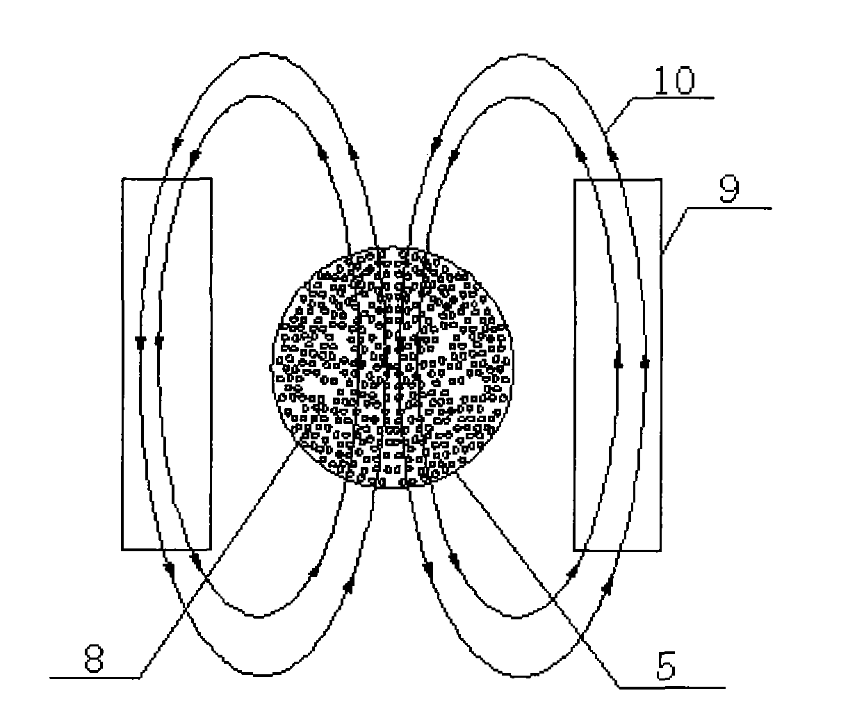 Deposit preform injection moulding device with additional magnetic filed