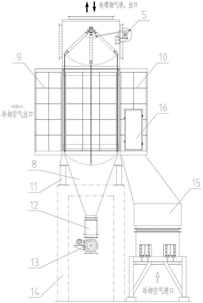 Rocker deashing plate cooler