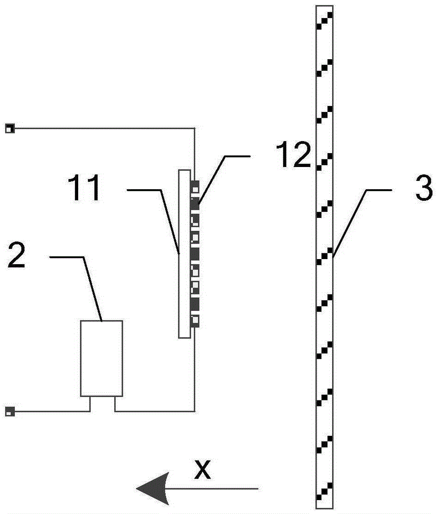 Displacement sensor outputting digital frequencies