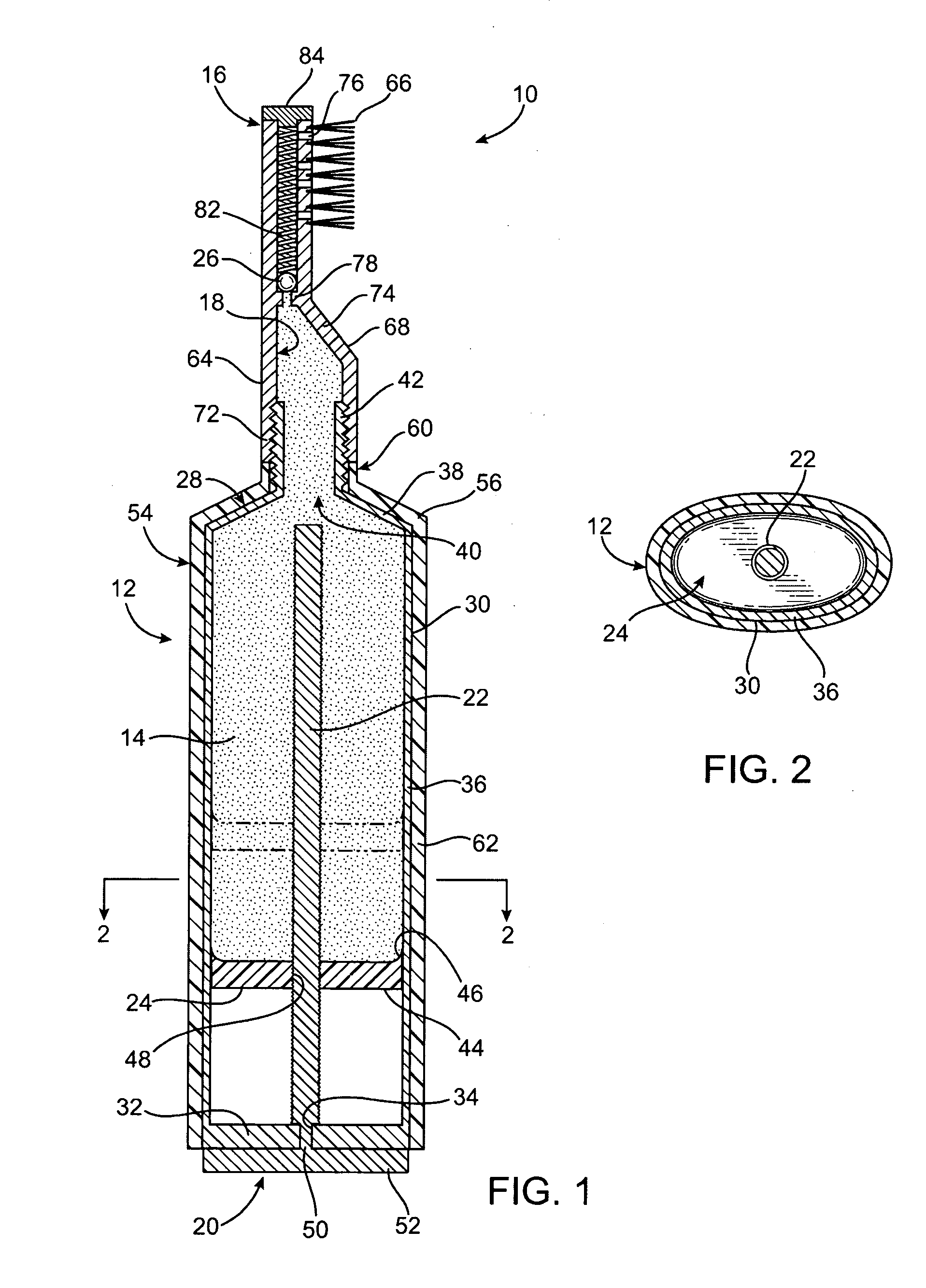 Dispensing toothbrush