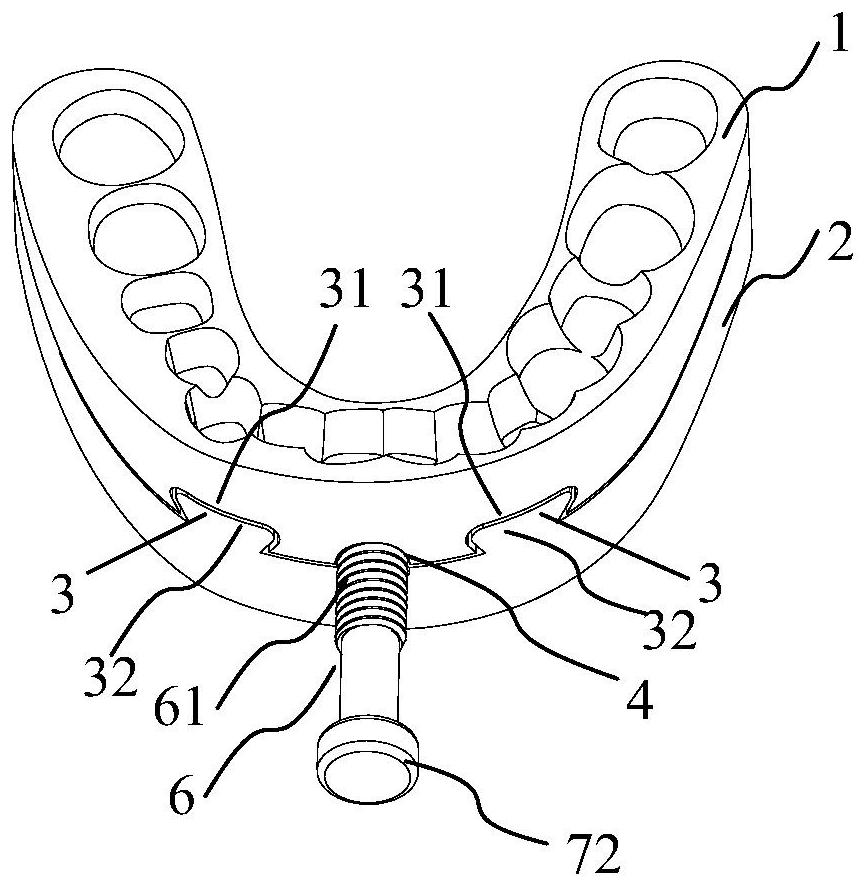 Digitized mandibular protraction auxiliary training device and construction method thereof