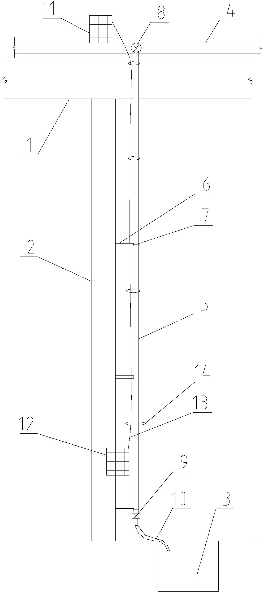 Foundation pit temporary power system and construction method thereof