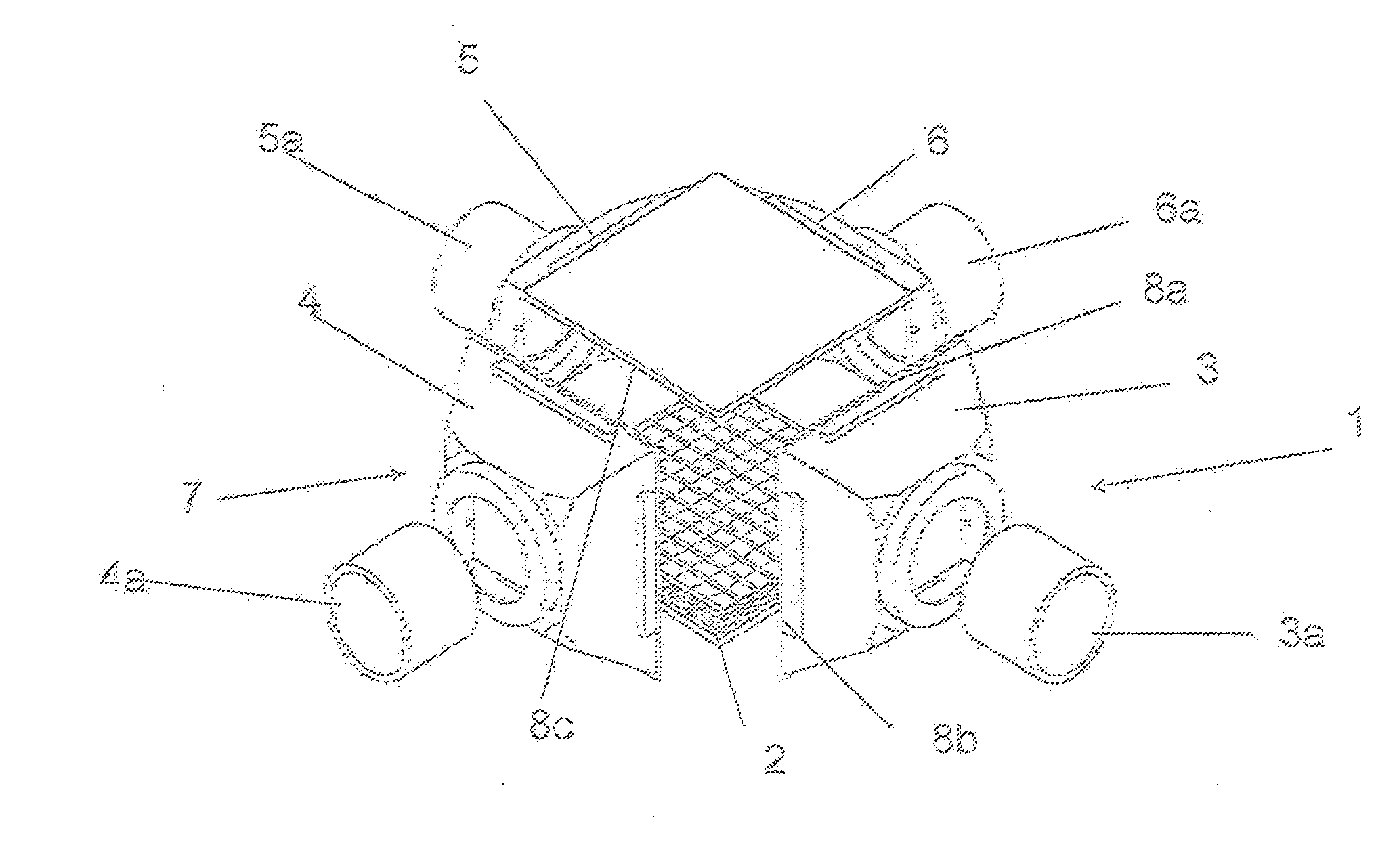 Layer heat exchanger for high temperatures