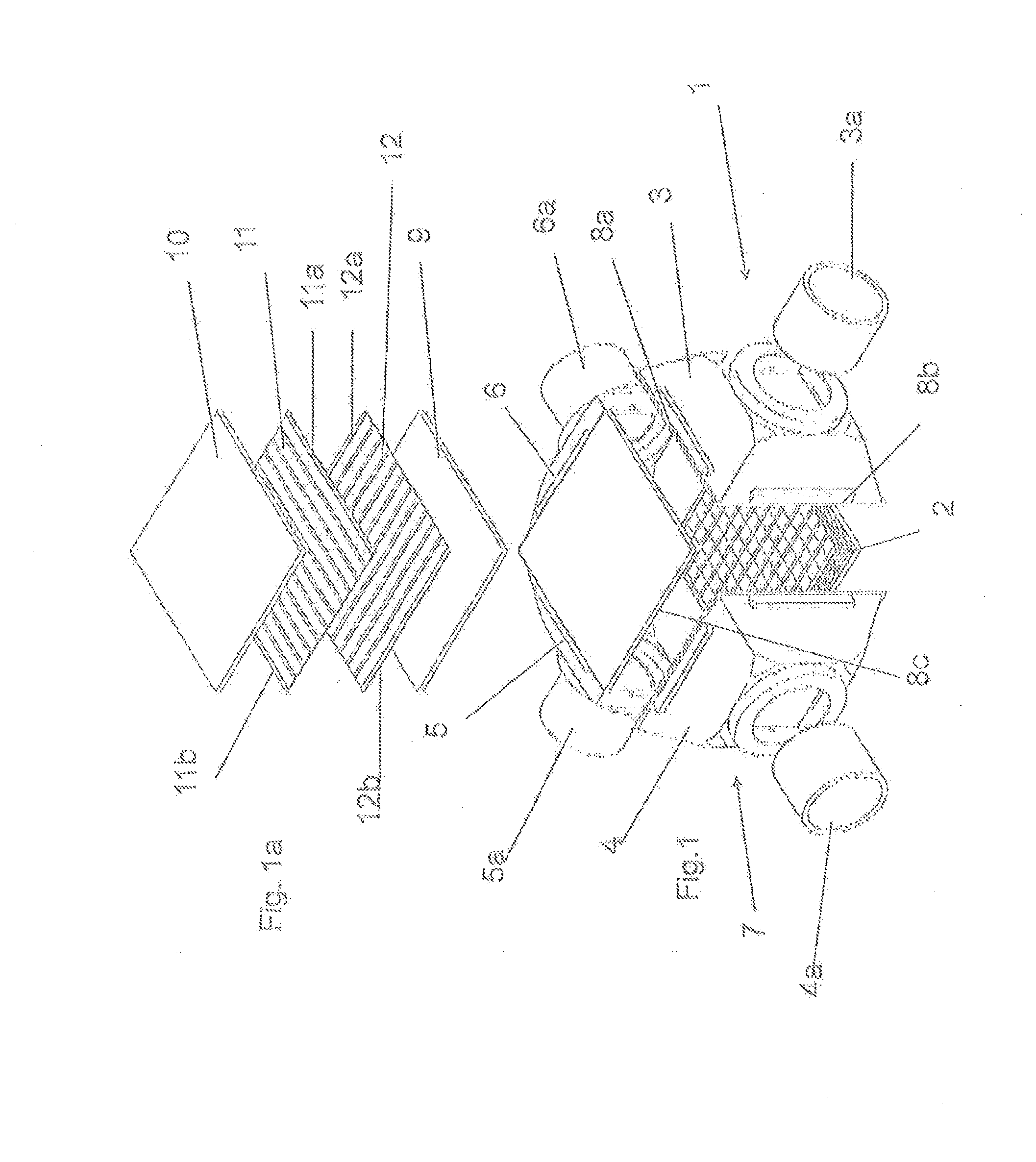 Layer heat exchanger for high temperatures