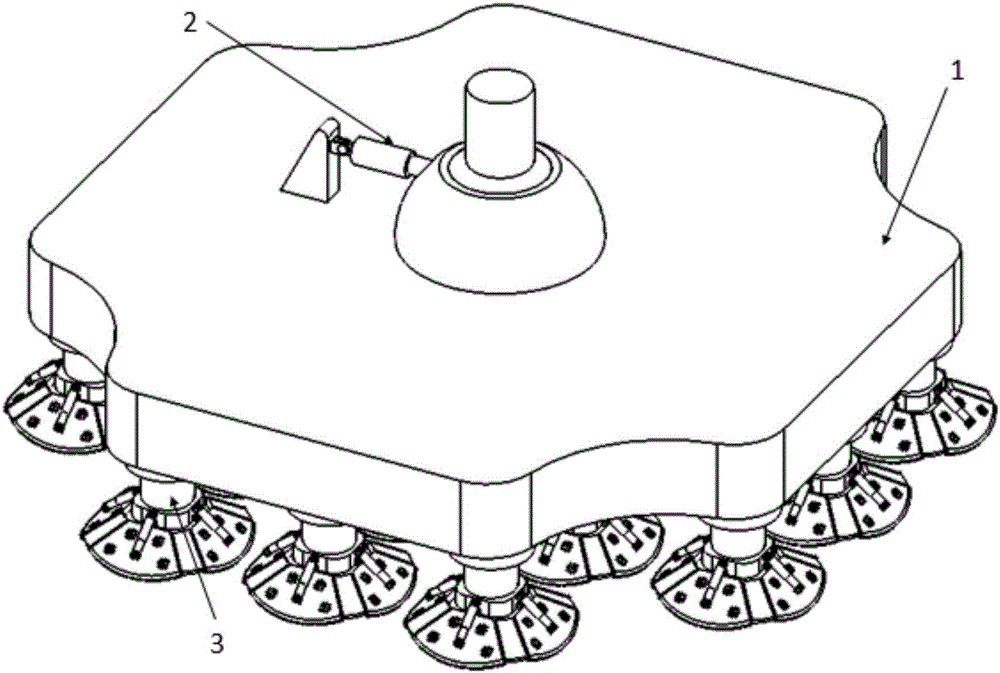 Robot foot device with self-adaptive capability to terrains