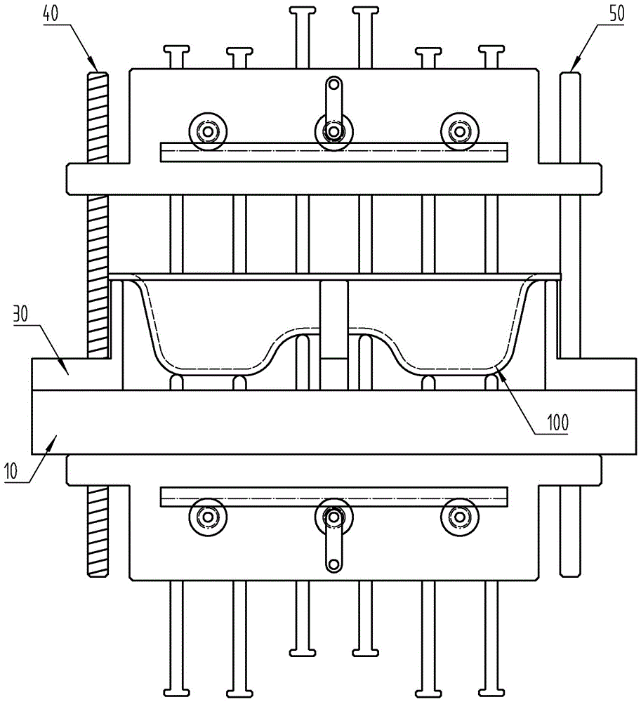 Tool for horizontally fixing abnormal-shape ABS (Acrylonitrile Butadiene Styrene) composite board