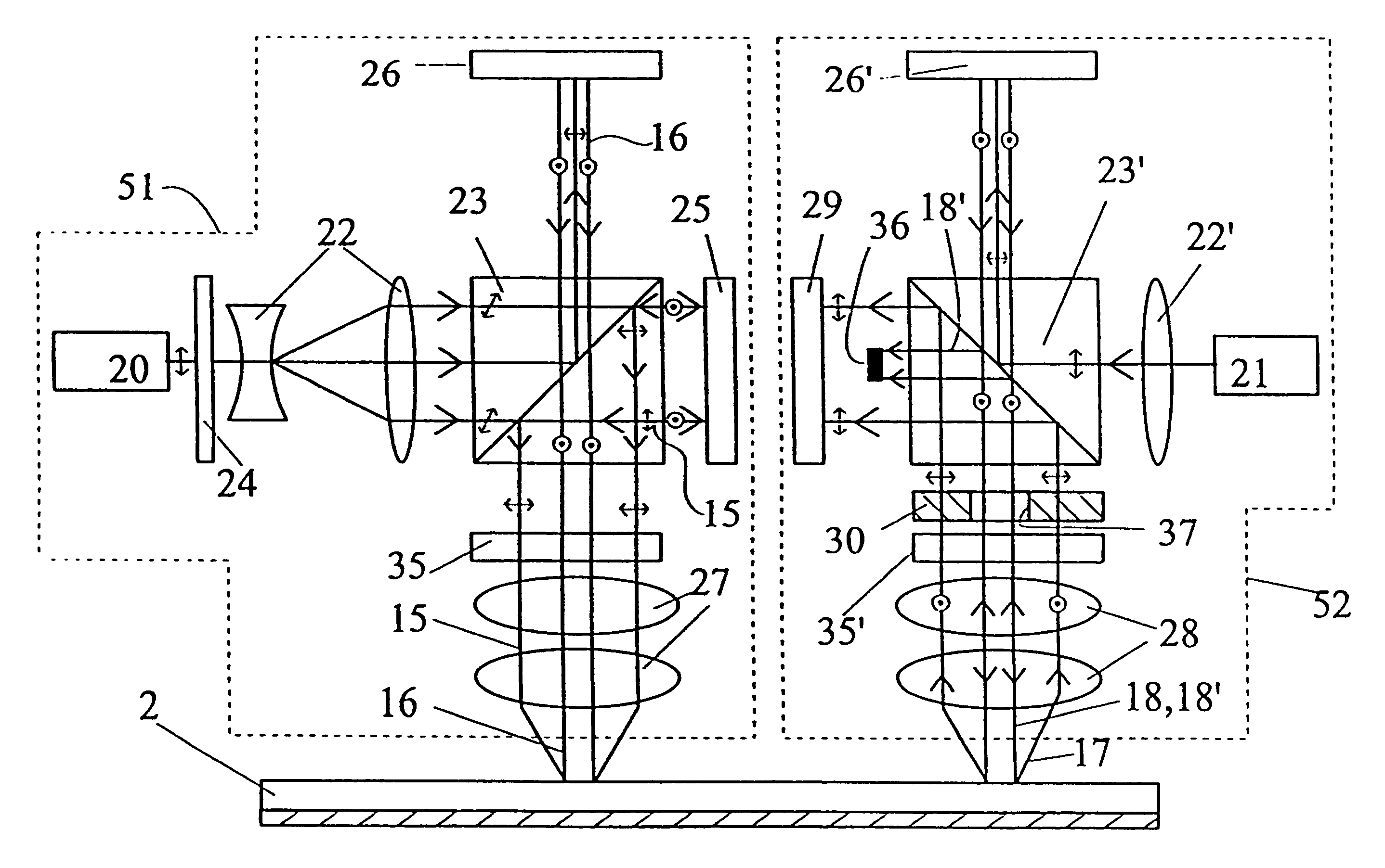 System and method for recording of information on a holographic recording medium, preferably an optical card