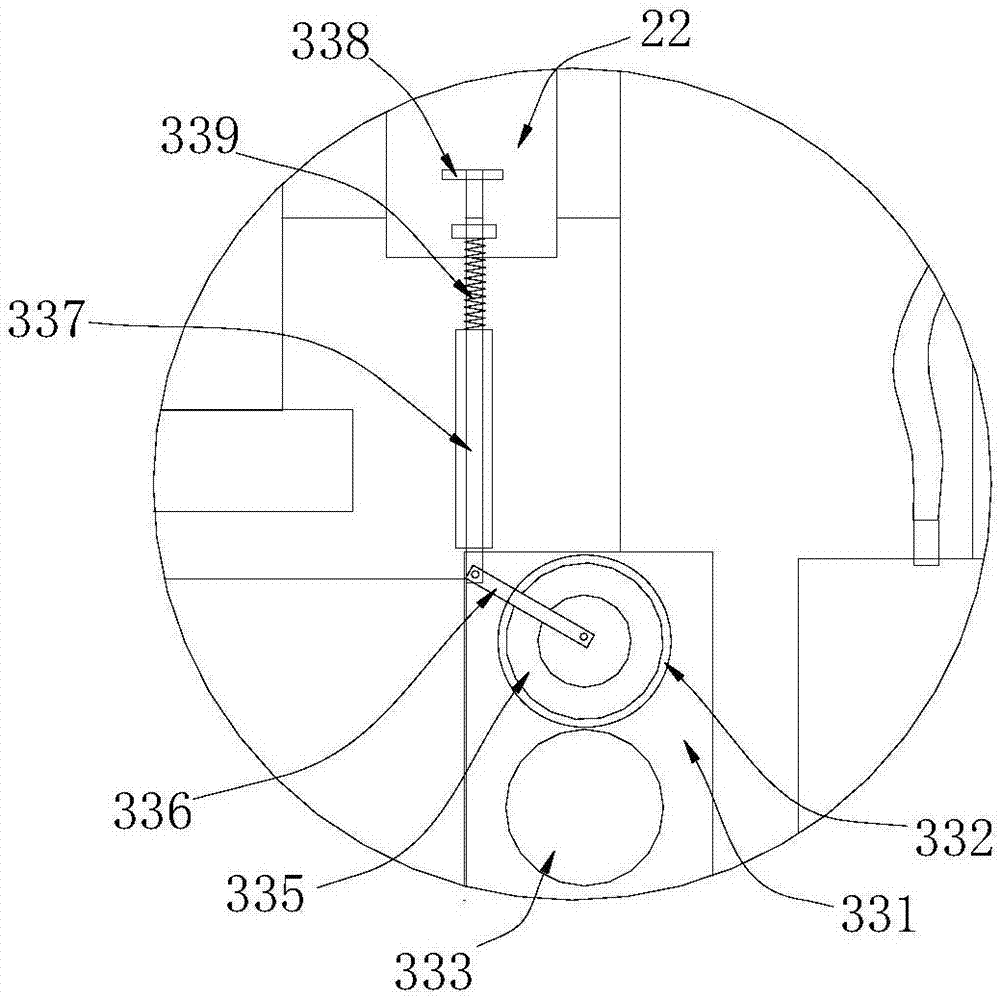 Discharging mechanism on medicine bottle cap stamp forming equipment