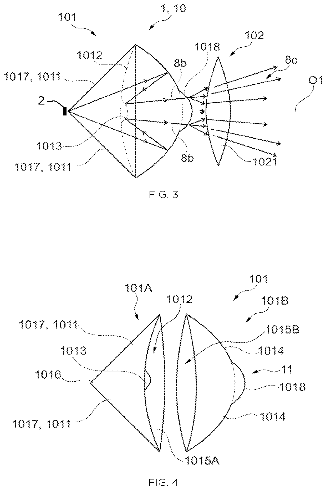 Compact optical system for a motor-vehicle passenger compartment