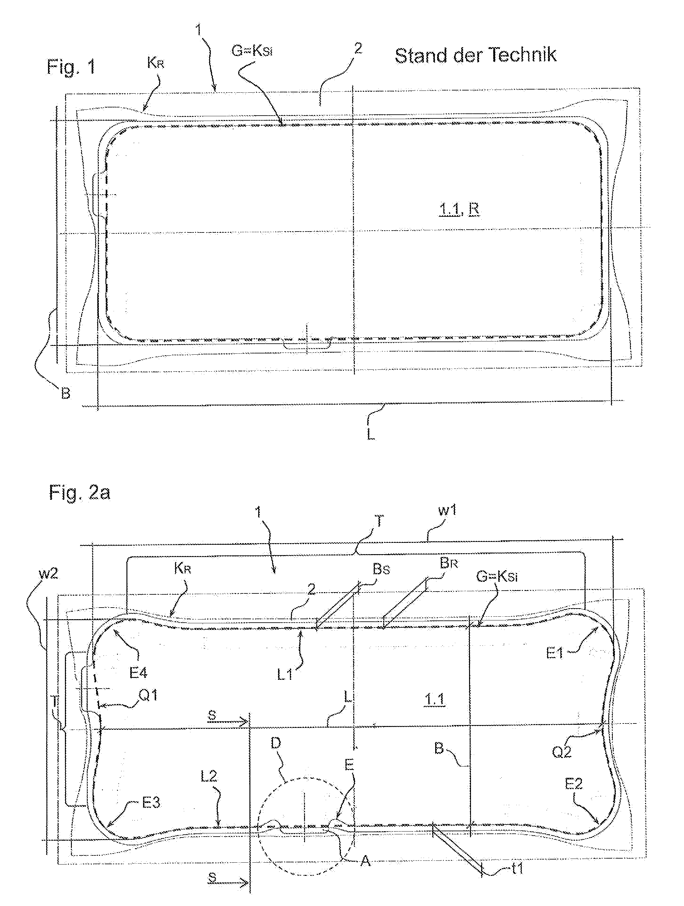 Exhaust gas muffler for internal combustion engines and deep drawing tool therefor