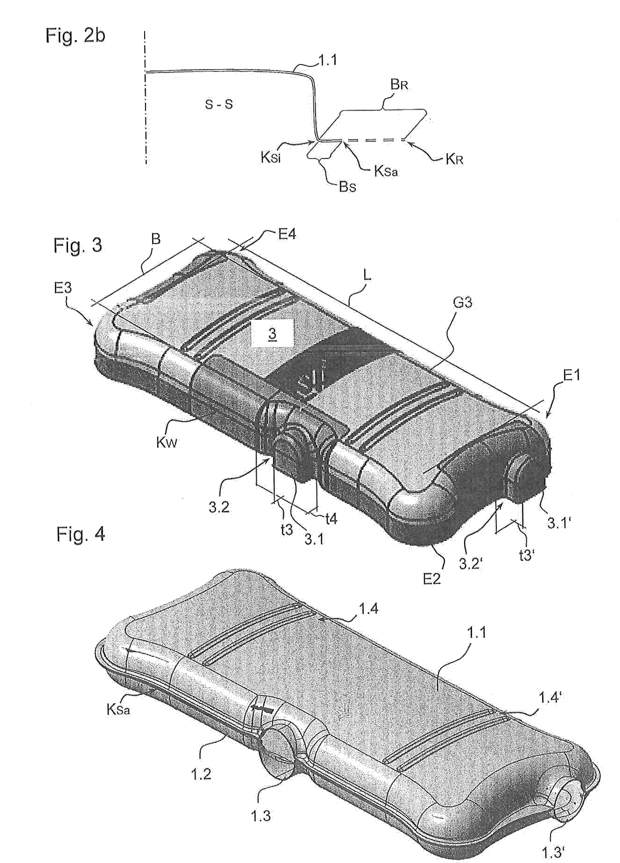 Exhaust gas muffler for internal combustion engines and deep drawing tool therefor