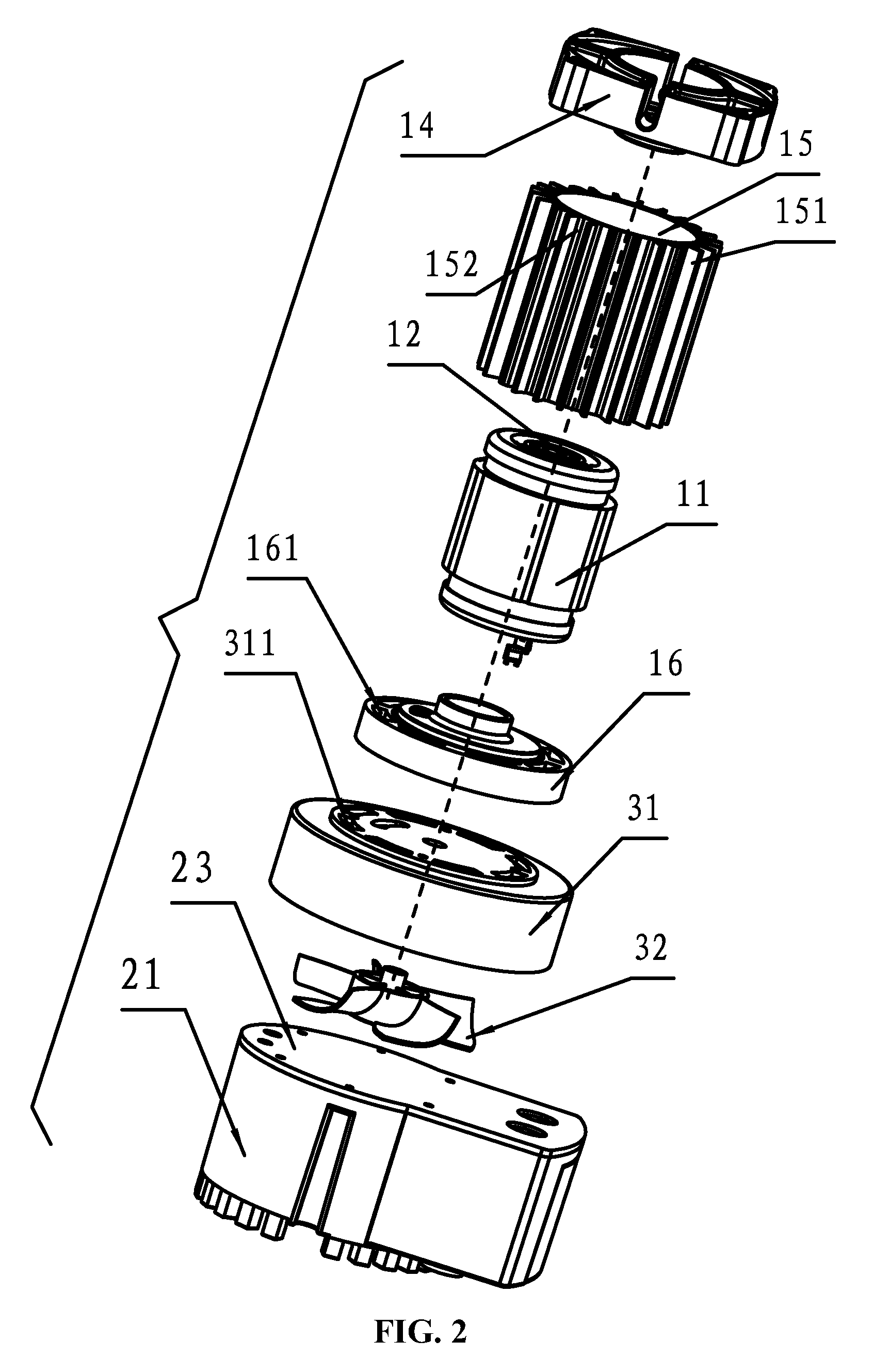 Brushless DC motor structure having a fan radiator for dissipating heat from the motor and the controller