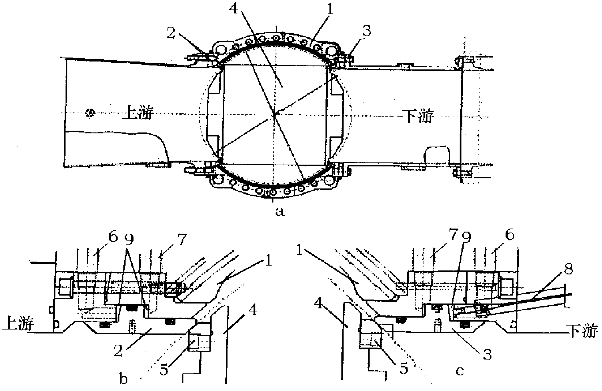 On-line cleaning device and method for ball valve overhauling seal