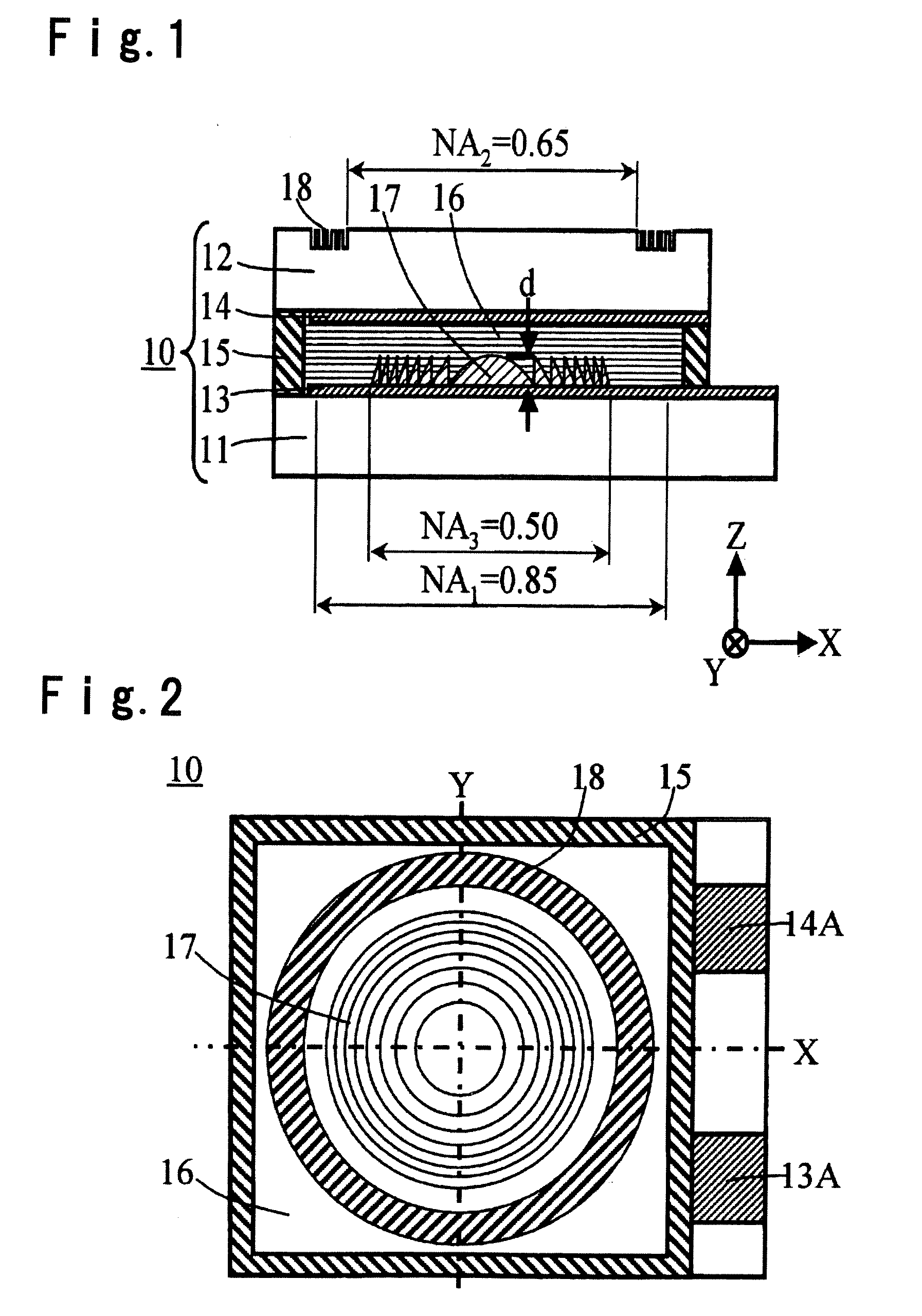 Liquid crystal lens element optical head device