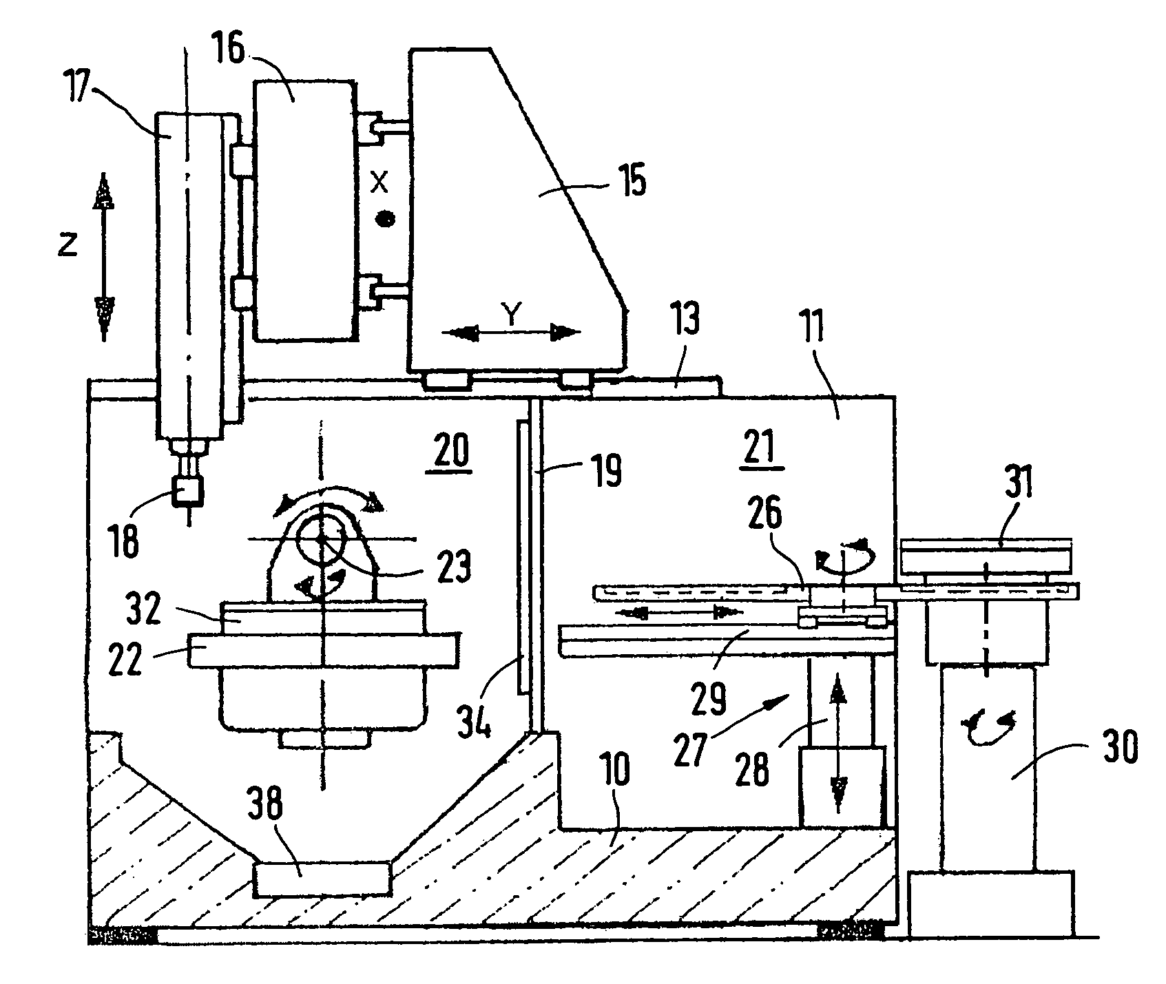 Cutting machine with a workpiece changer