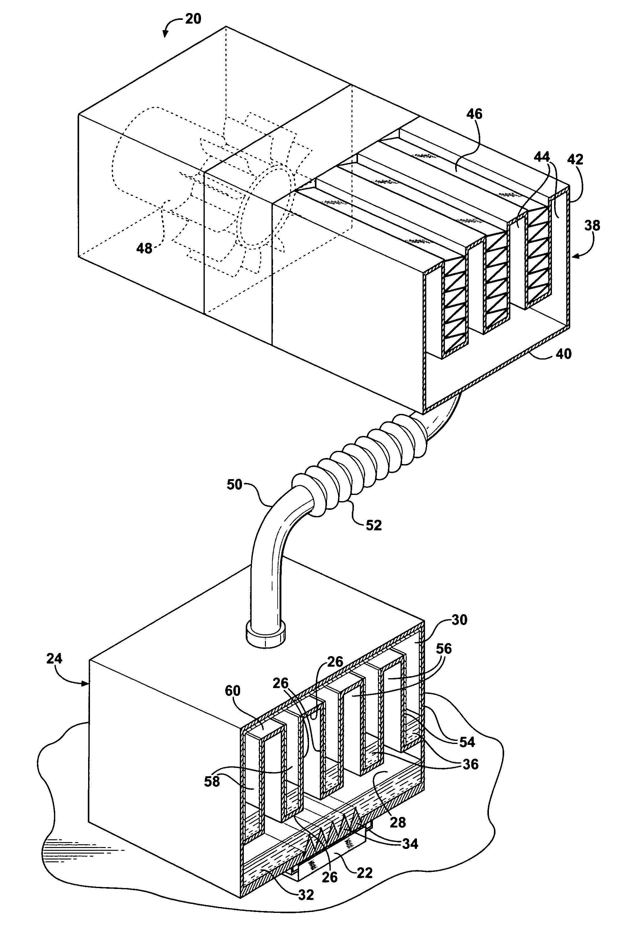 Evaporatively cooled thermosiphon