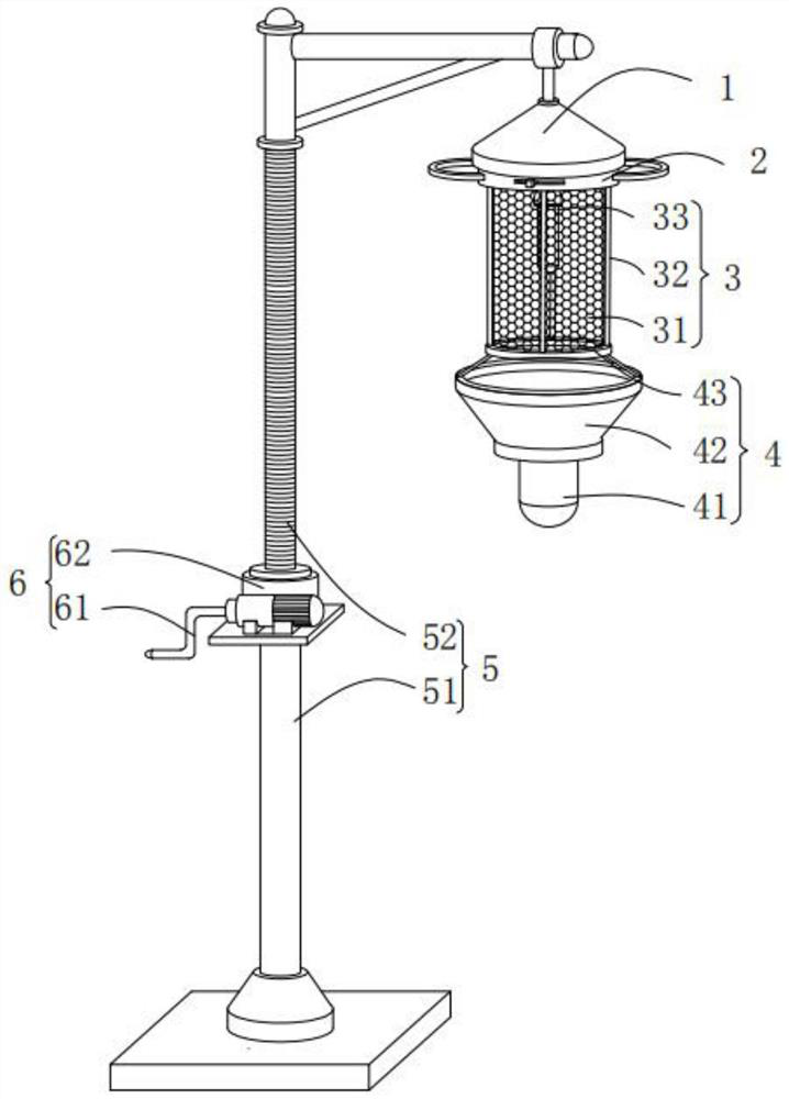 An automatic lifting energy-saving led lamp