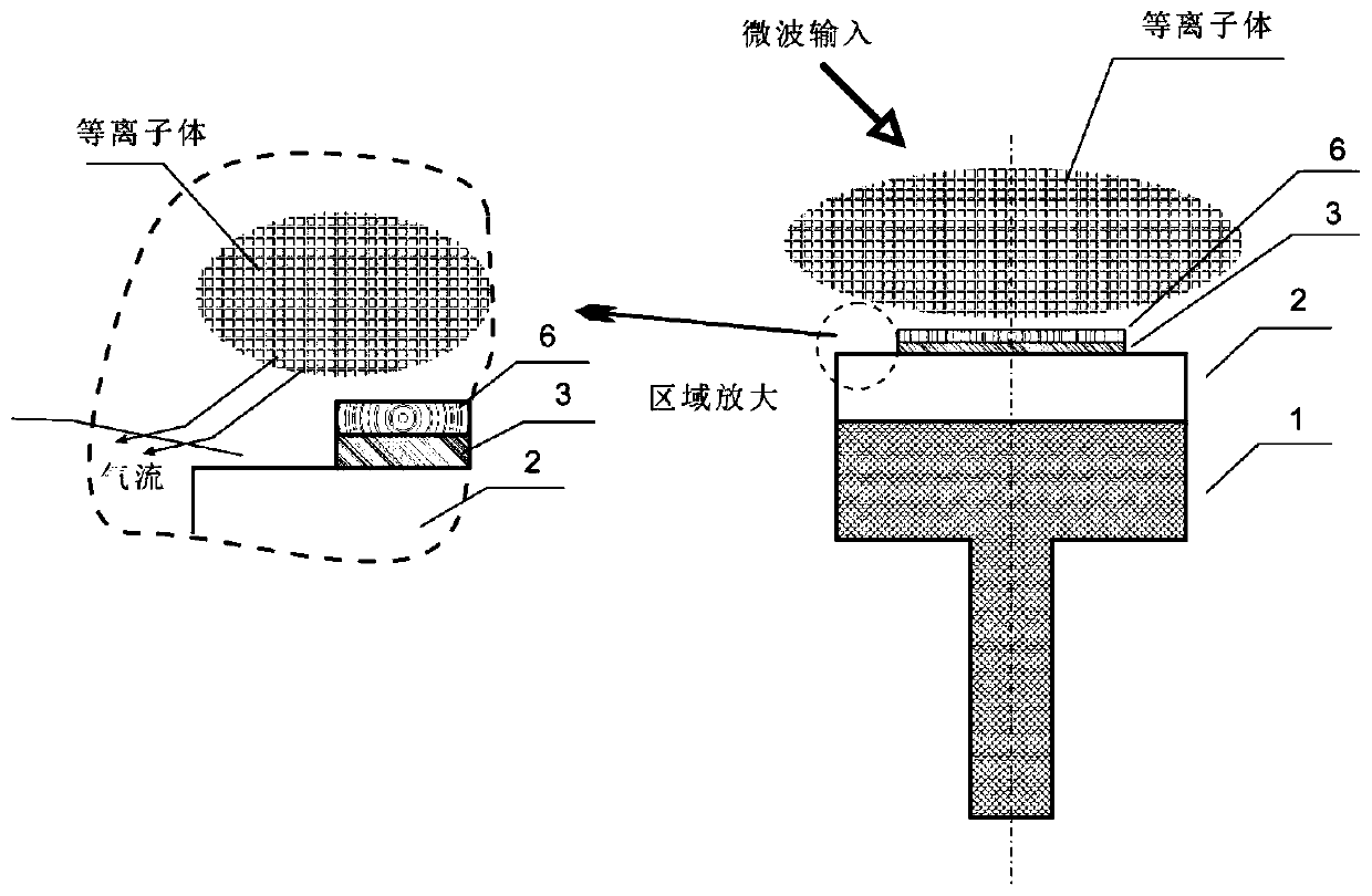 Diamond film preparing device and method