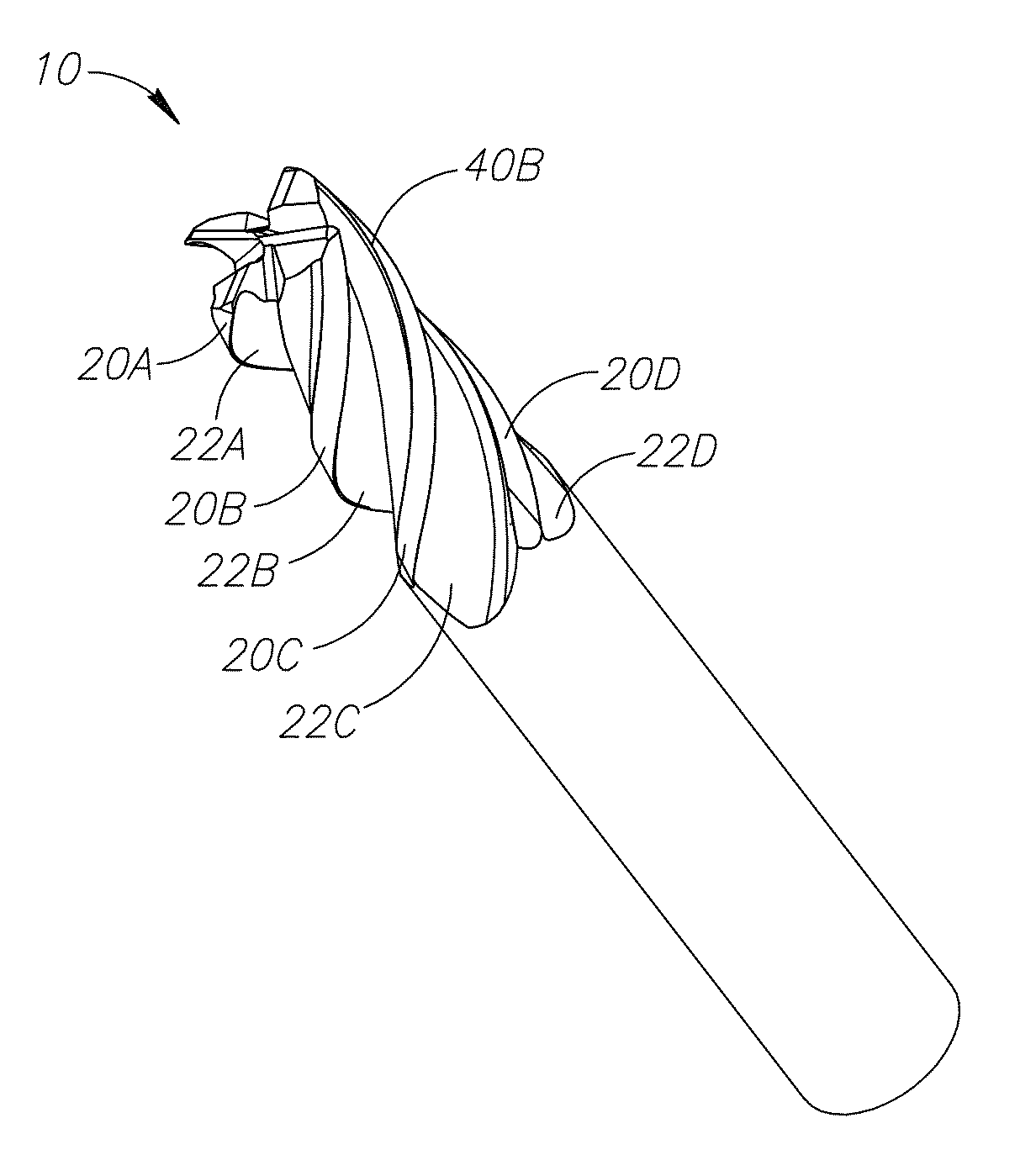 End Mill Having An Asymmetric Index Angle Arrangement For Machining Titanium