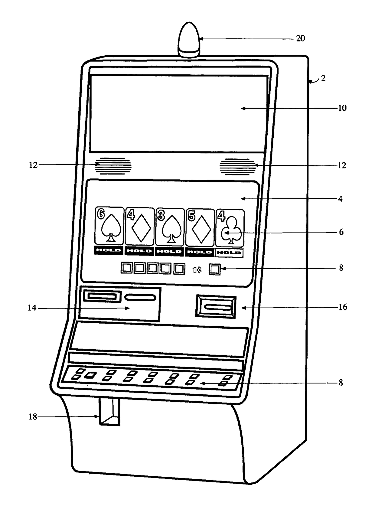 Video poker game with player hand disqualification