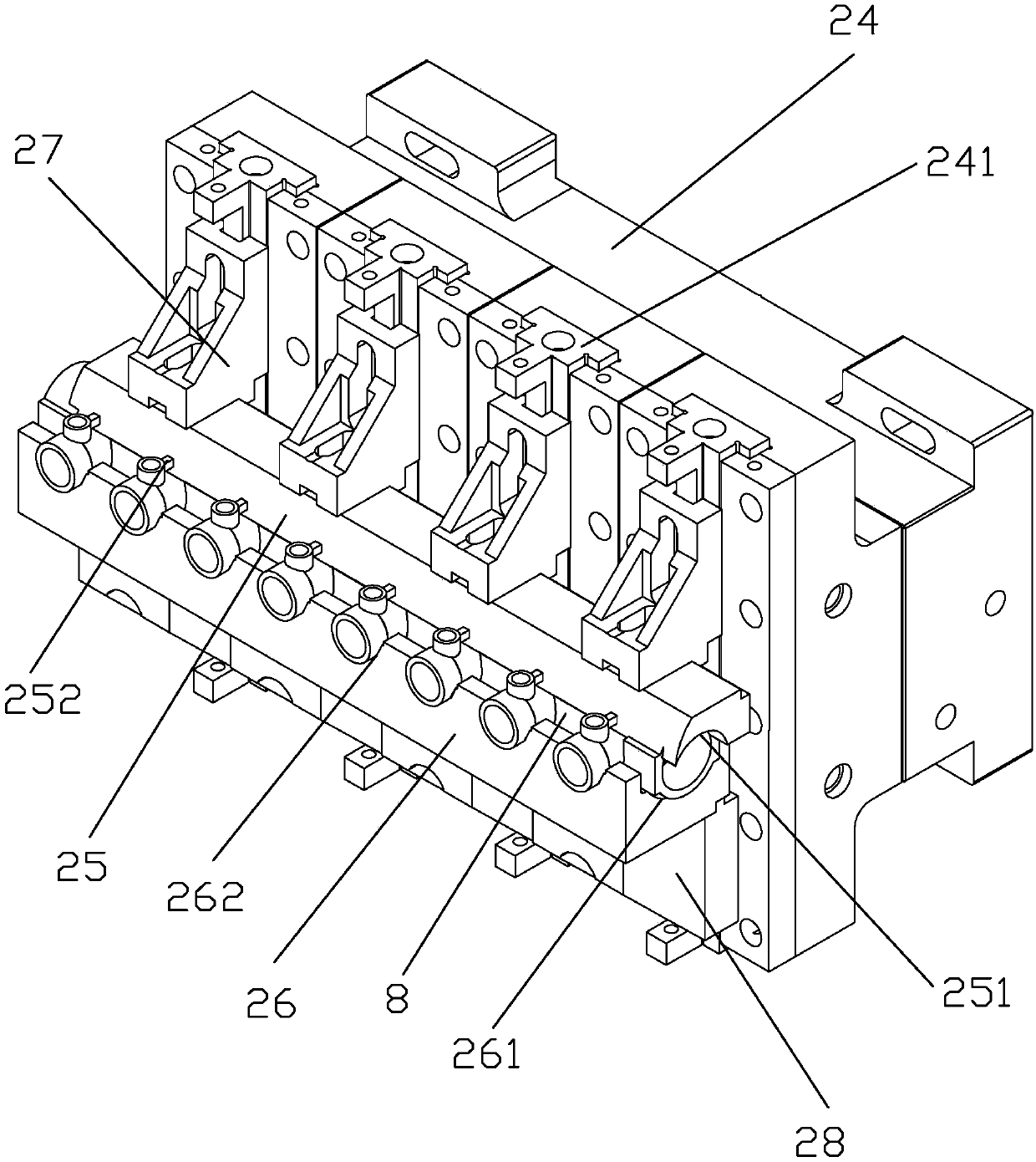 Horizontal-vertical type six-axis disc machine tool for pipe punching