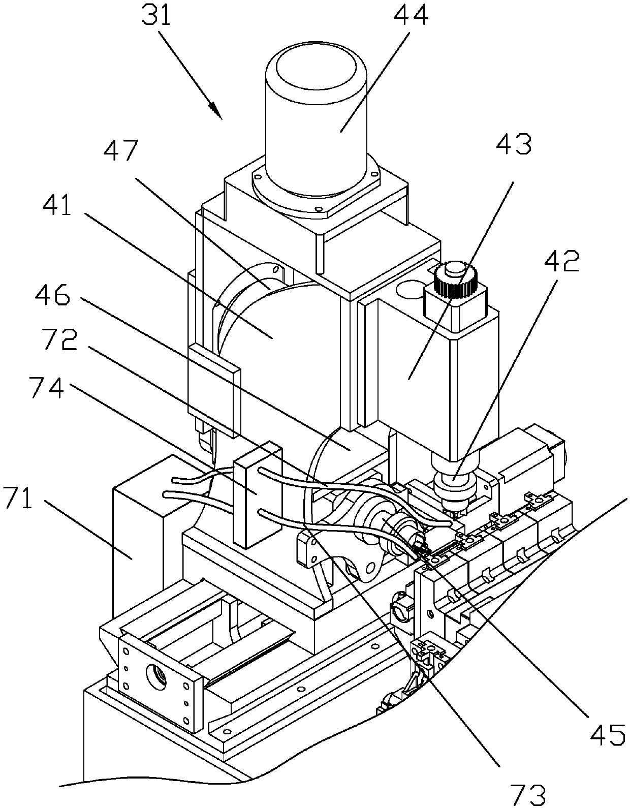 Horizontal-vertical type six-axis disc machine tool for pipe punching