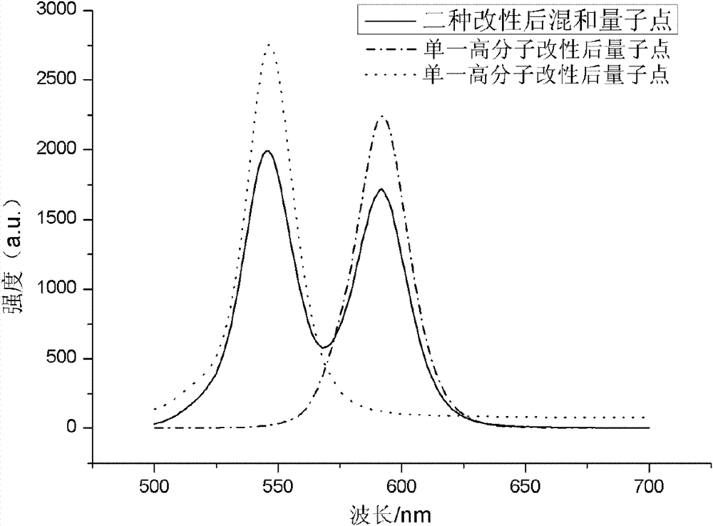 Amphiphilic macromolecular modified oil-soluble nuclear/shell quantum dots and preparation method