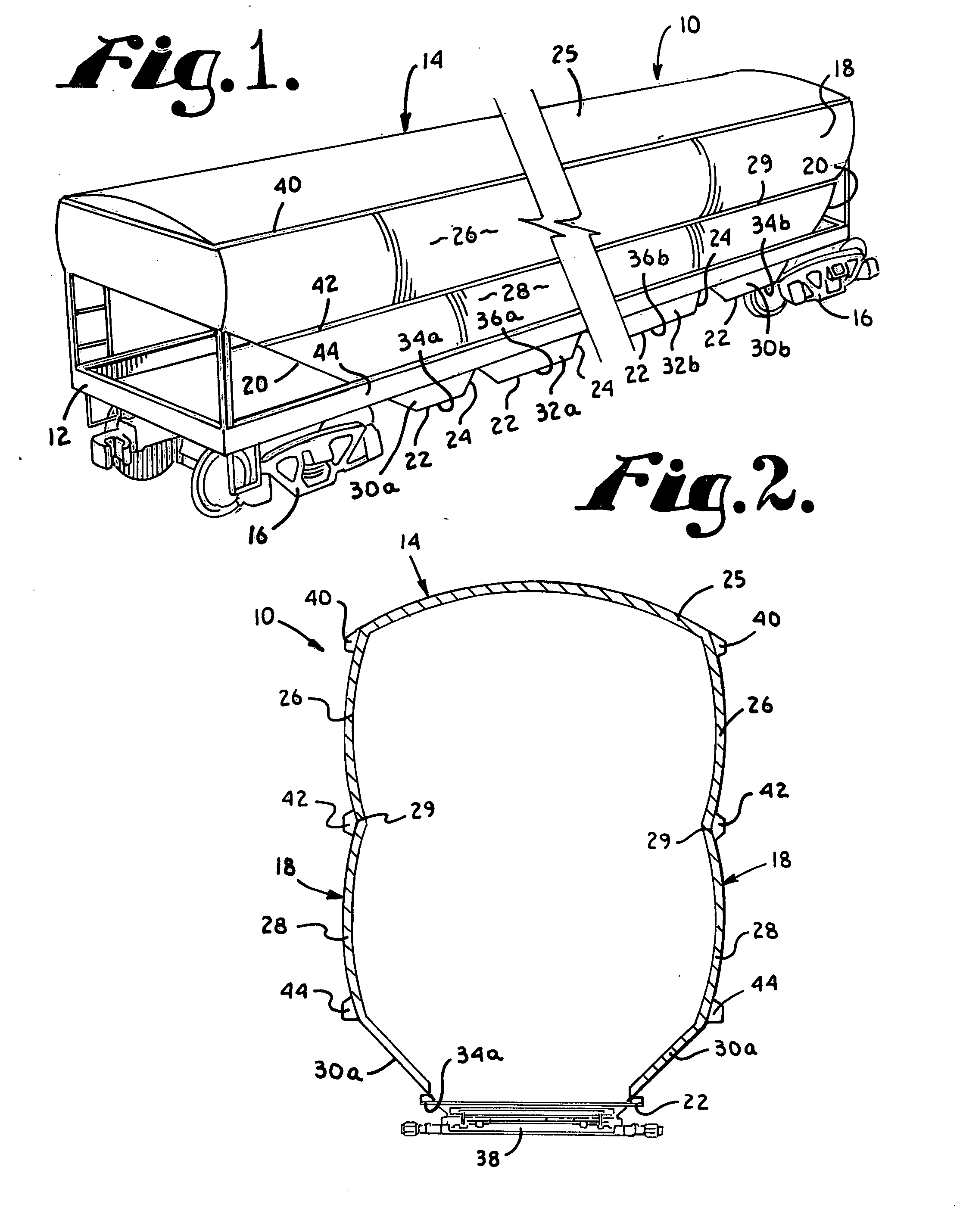 Hopper car having double-curved side walls