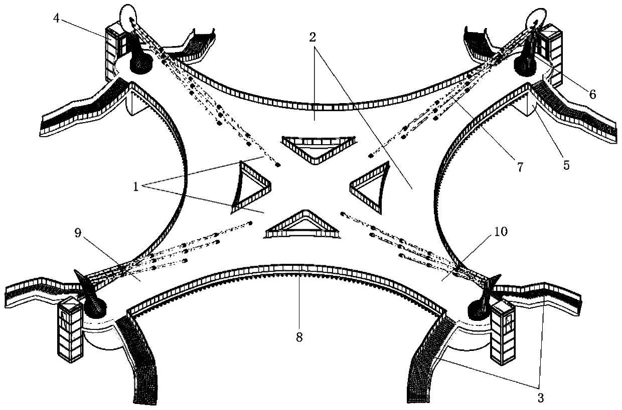 Anti-congestion pedestrian overpass