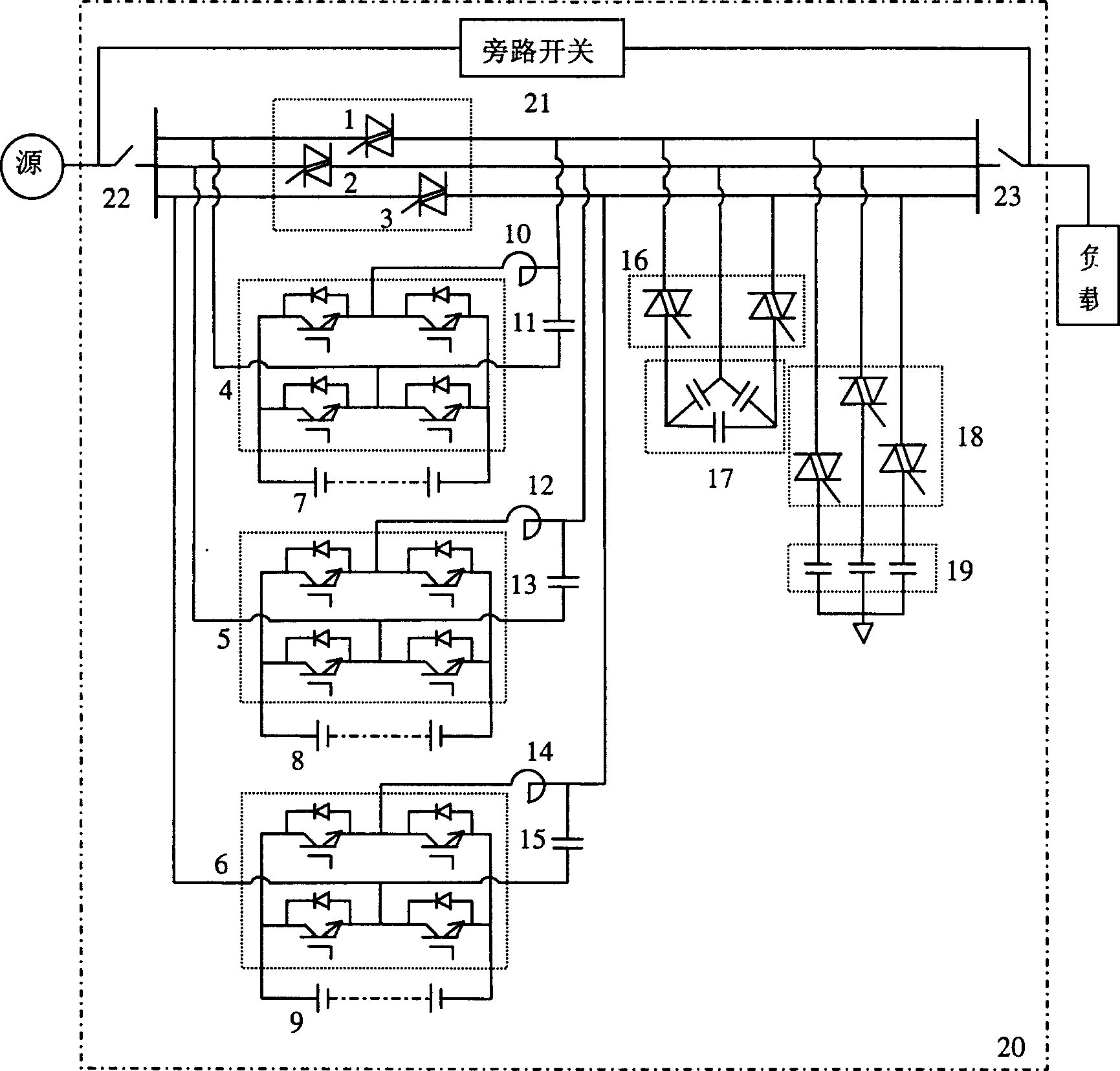 Electric energy mass and powerless compensation combination controller