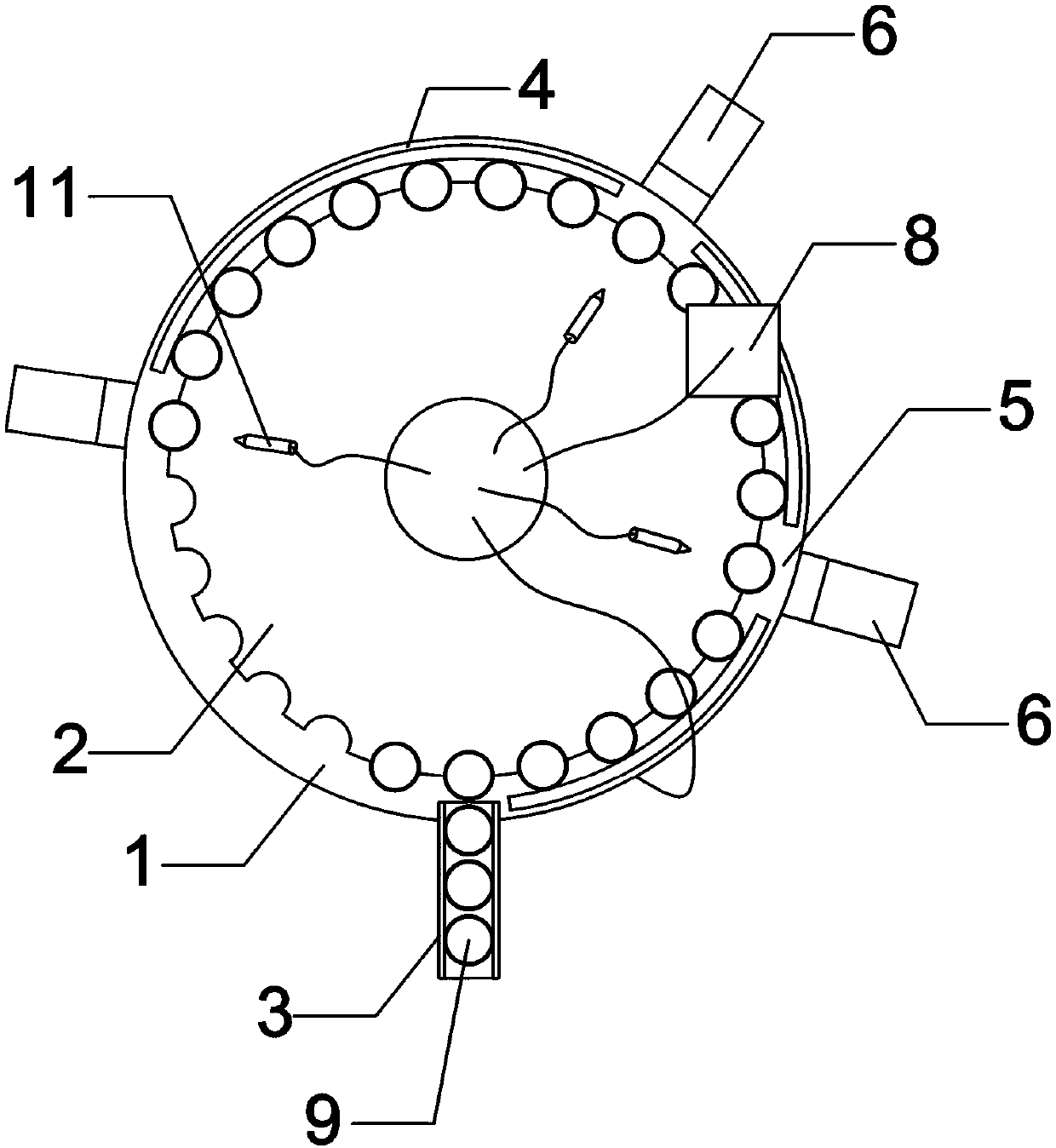 Toothed disc type bottle cap detection device