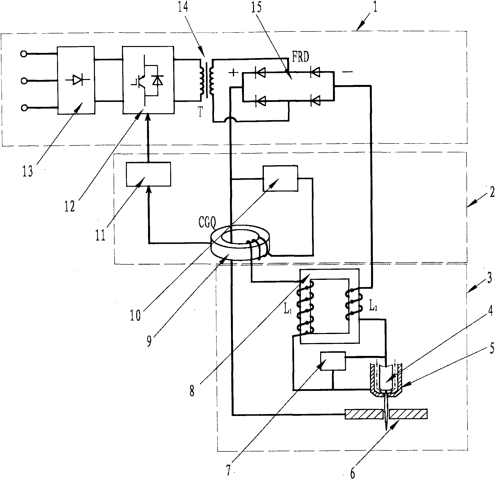 Guide arc current circuit for plasma cutting power supply