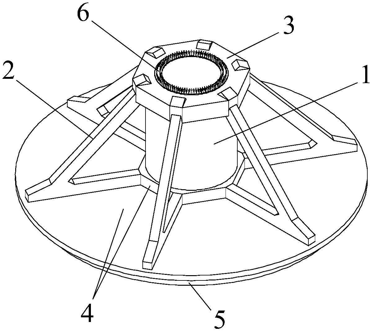 Assembly type wind-powered tower barrel base and construction method thereof