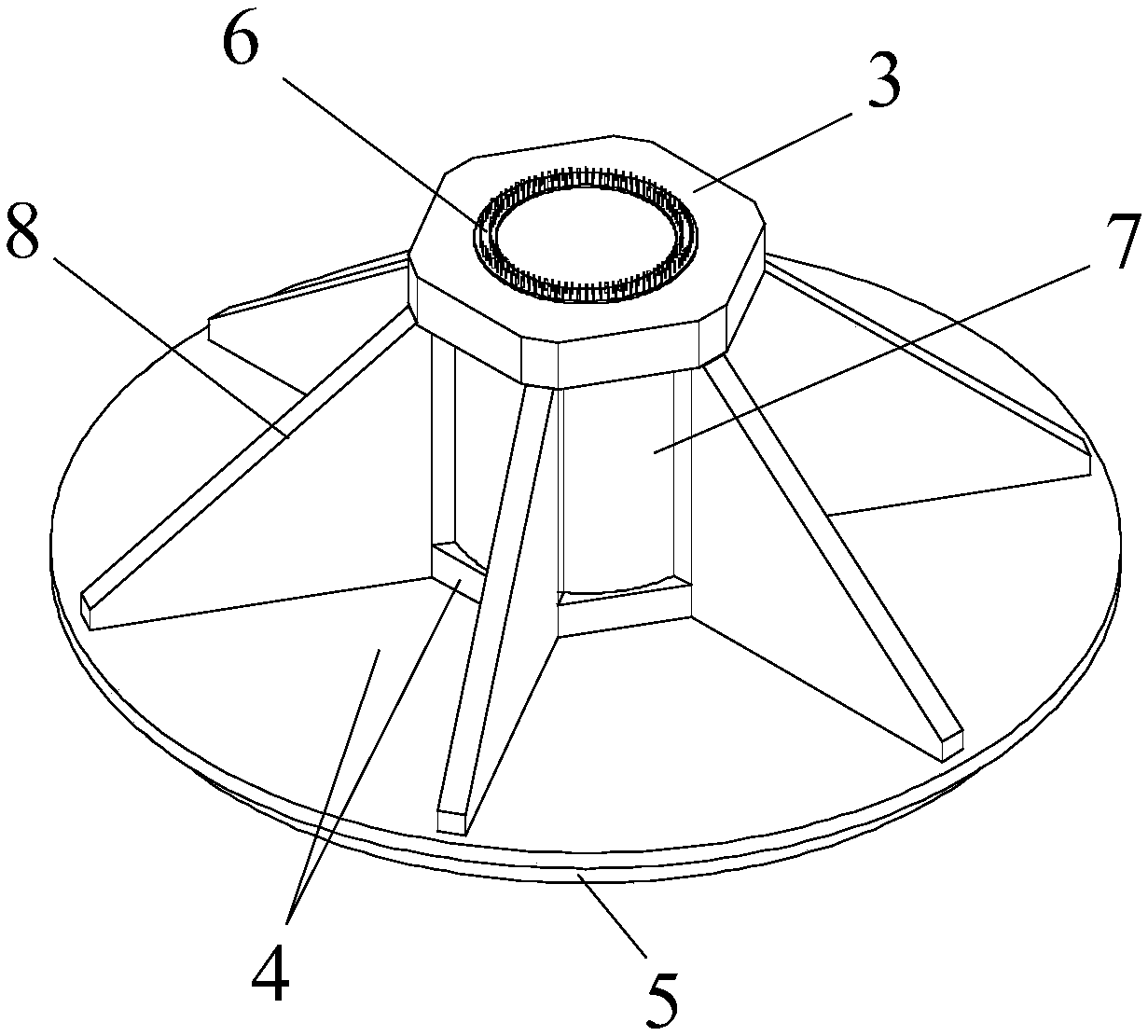 Assembly type wind-powered tower barrel base and construction method thereof