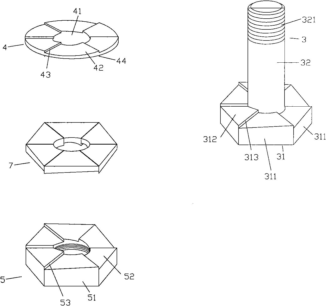 Loosing and theft preventing bolt structure body