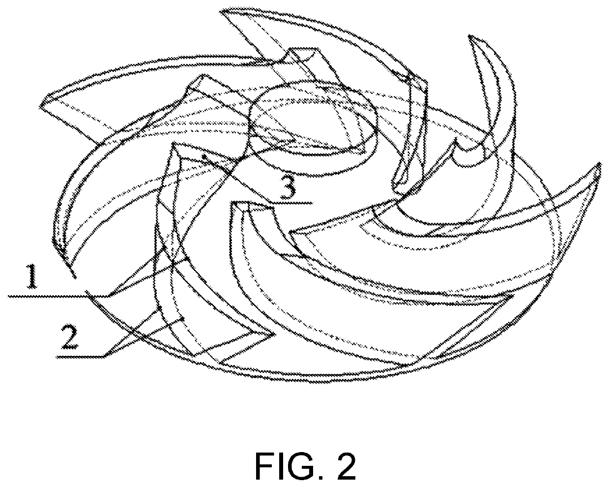 Curved surface processing method for inlet edge of cylindrical blade of centrifugal pump impeller