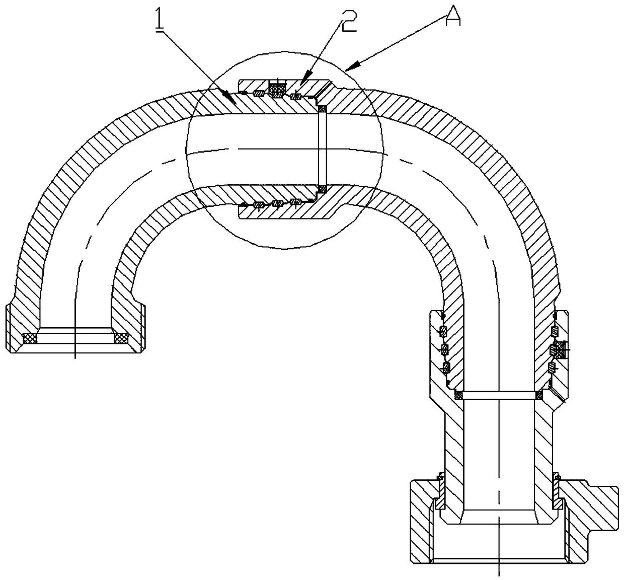 Movable elbow rotating structure